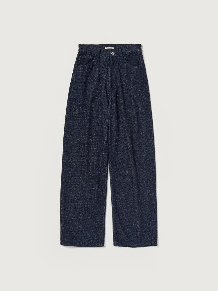 SILK NEP DENIM 5P WIDE PANTS
