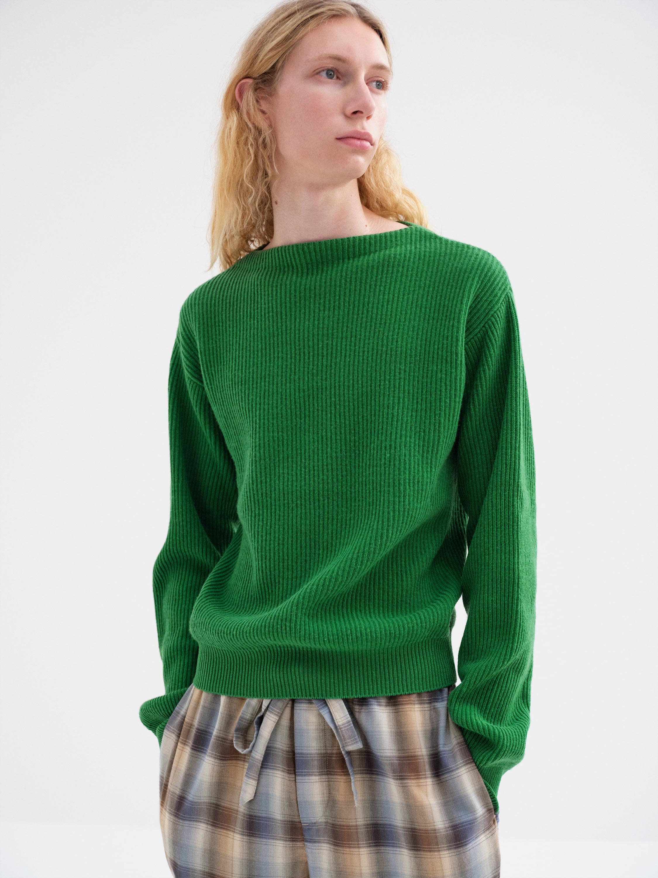SUPER FINE WOOL CASHMERE RIB KNIT P/O 詳細画像 FOREST GREEN 2