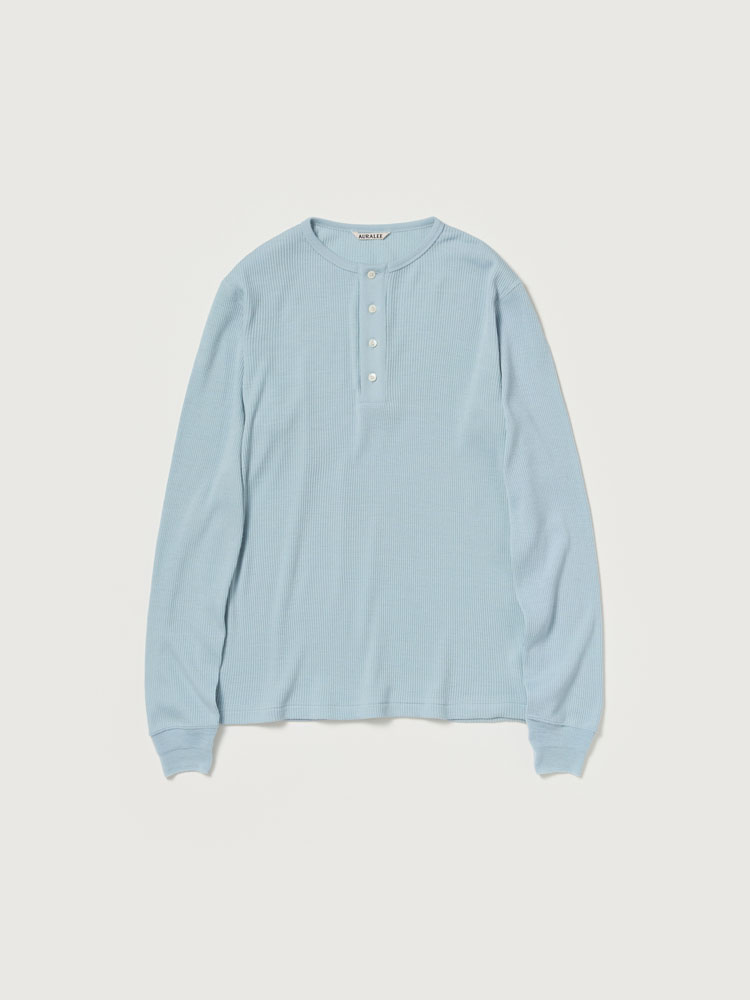 WOOL SILK SOFT RIB HENLEY
