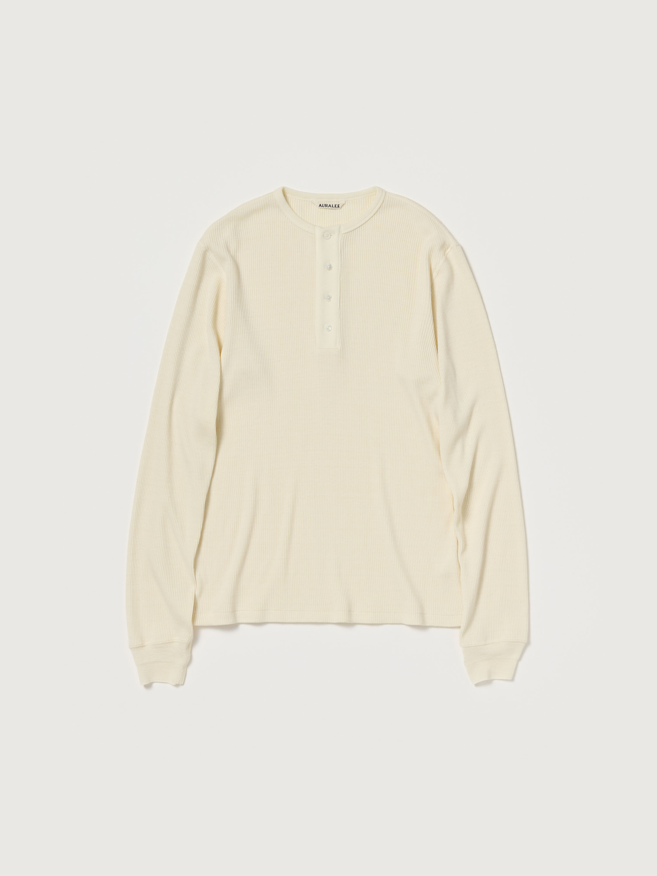 WOOL SILK SOFT RIB HENLEY 詳細画像 IVORY 1
