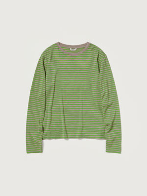 SOFT SMOOTH WOOL STRIPE JERSEY L/S TEE