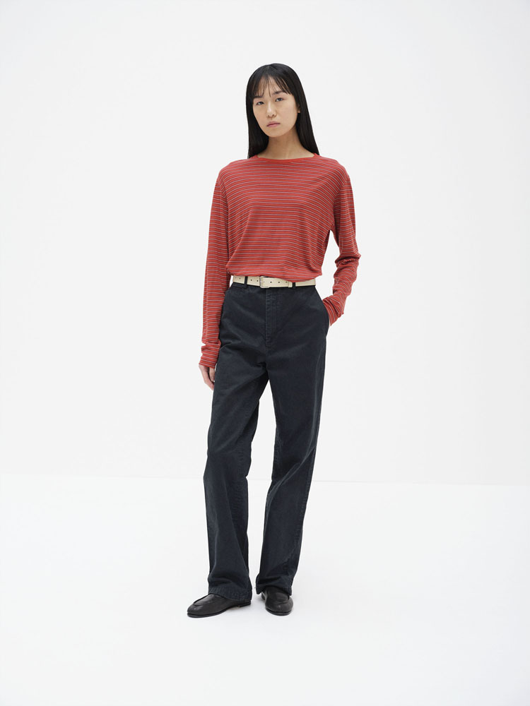 SOFT SMOOTH WOOL STRIPE JERSEY L/S TEE