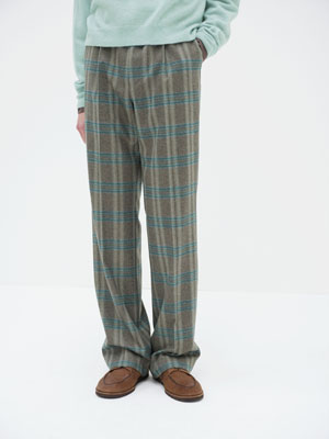 WOOL FULLING FLANNEL ONE-TUCK SLACKS