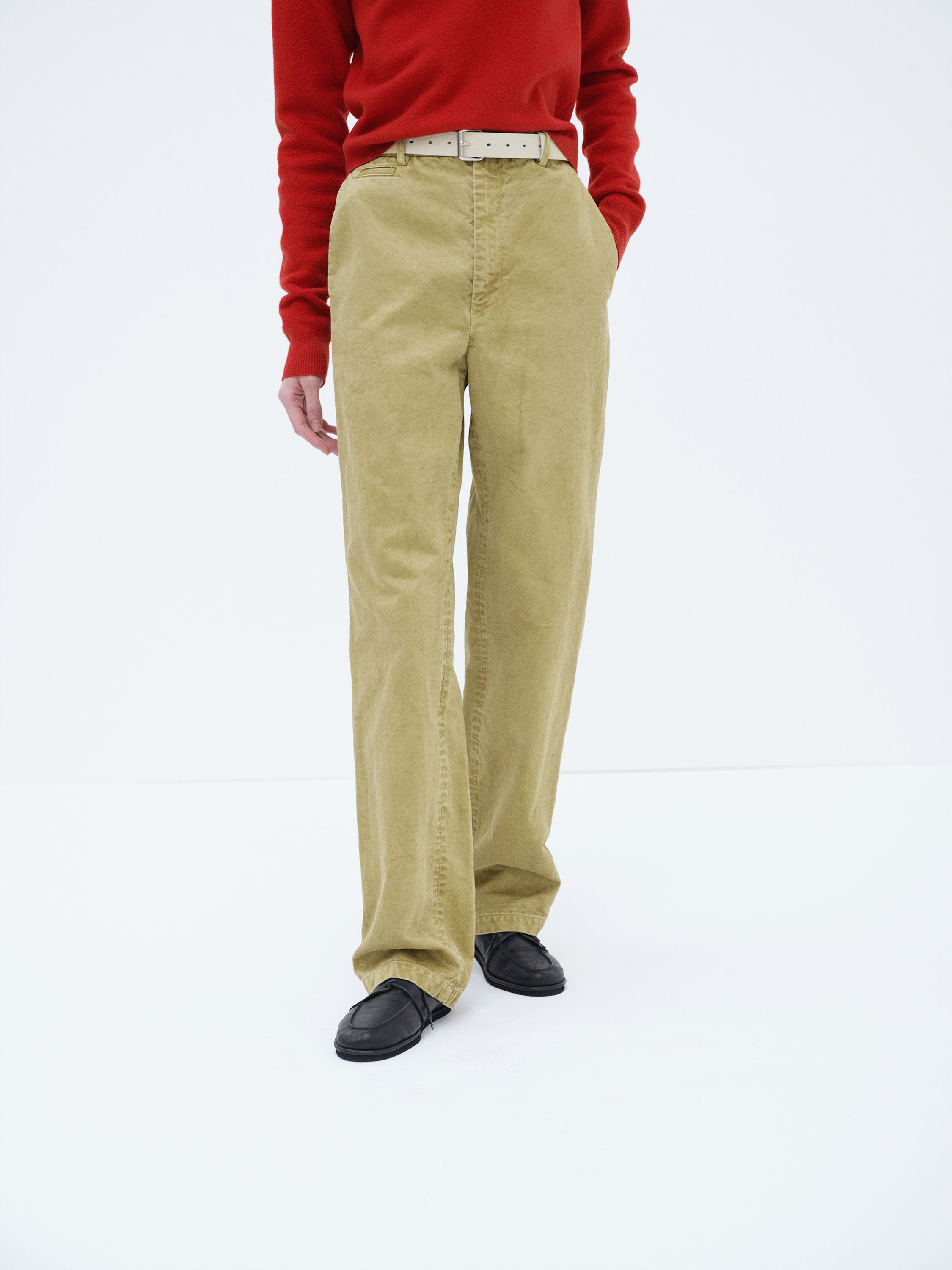 GARMENT-DYED FINX CHINO PANTS 詳細画像 LIGHT BEIGE 1
