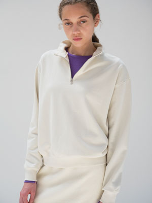 SUPER HIGH GAUGE SWEAT HALF ZIP P/O