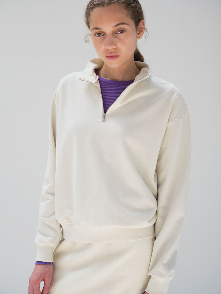 SUPER HIGH GAUGE SWEAT HALF ZIP P/O