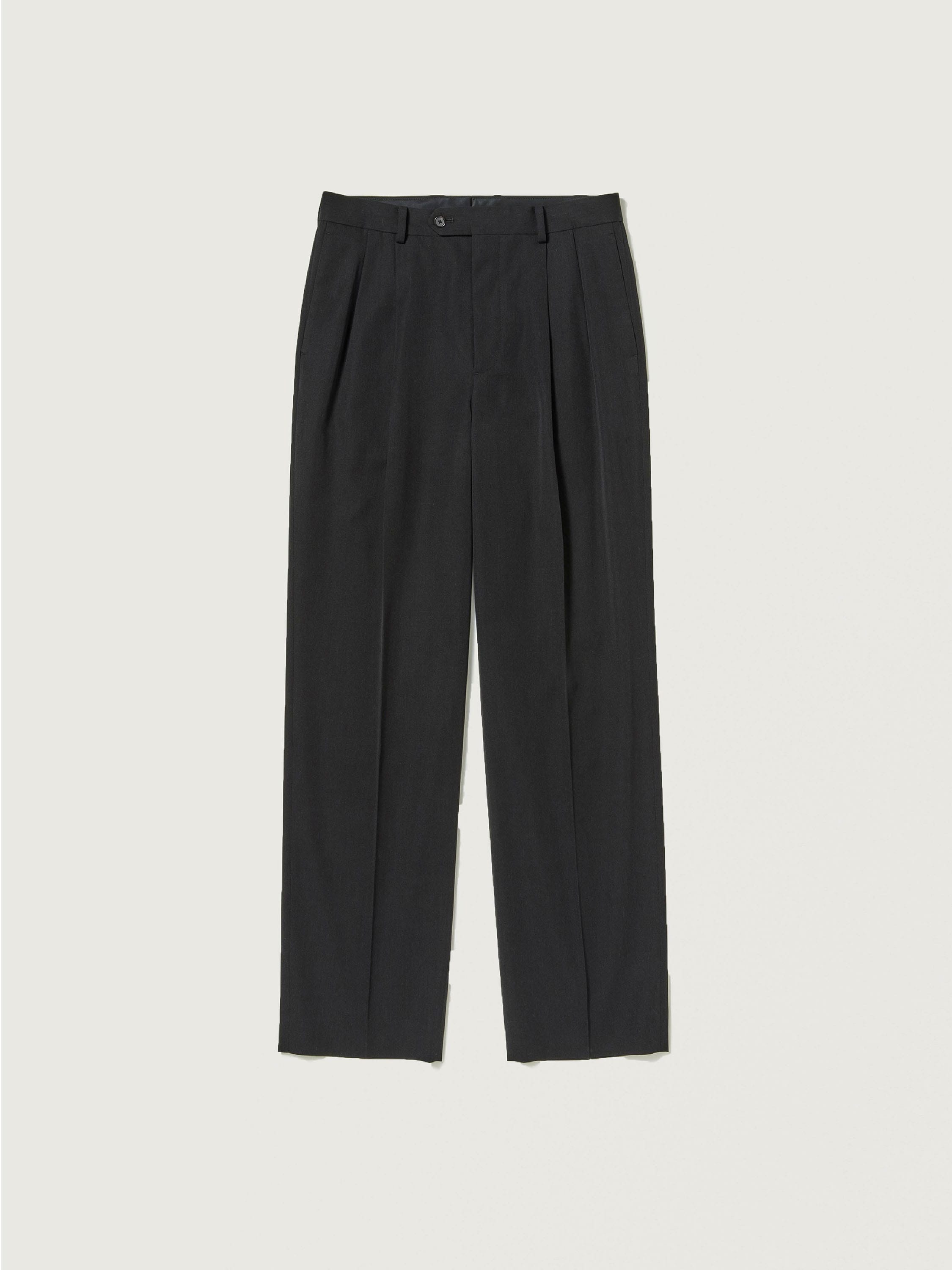 LIGHT WOOL MAX GABARDINE TWO-TUCK SLACKS 詳細画像 TOP BLACK 5