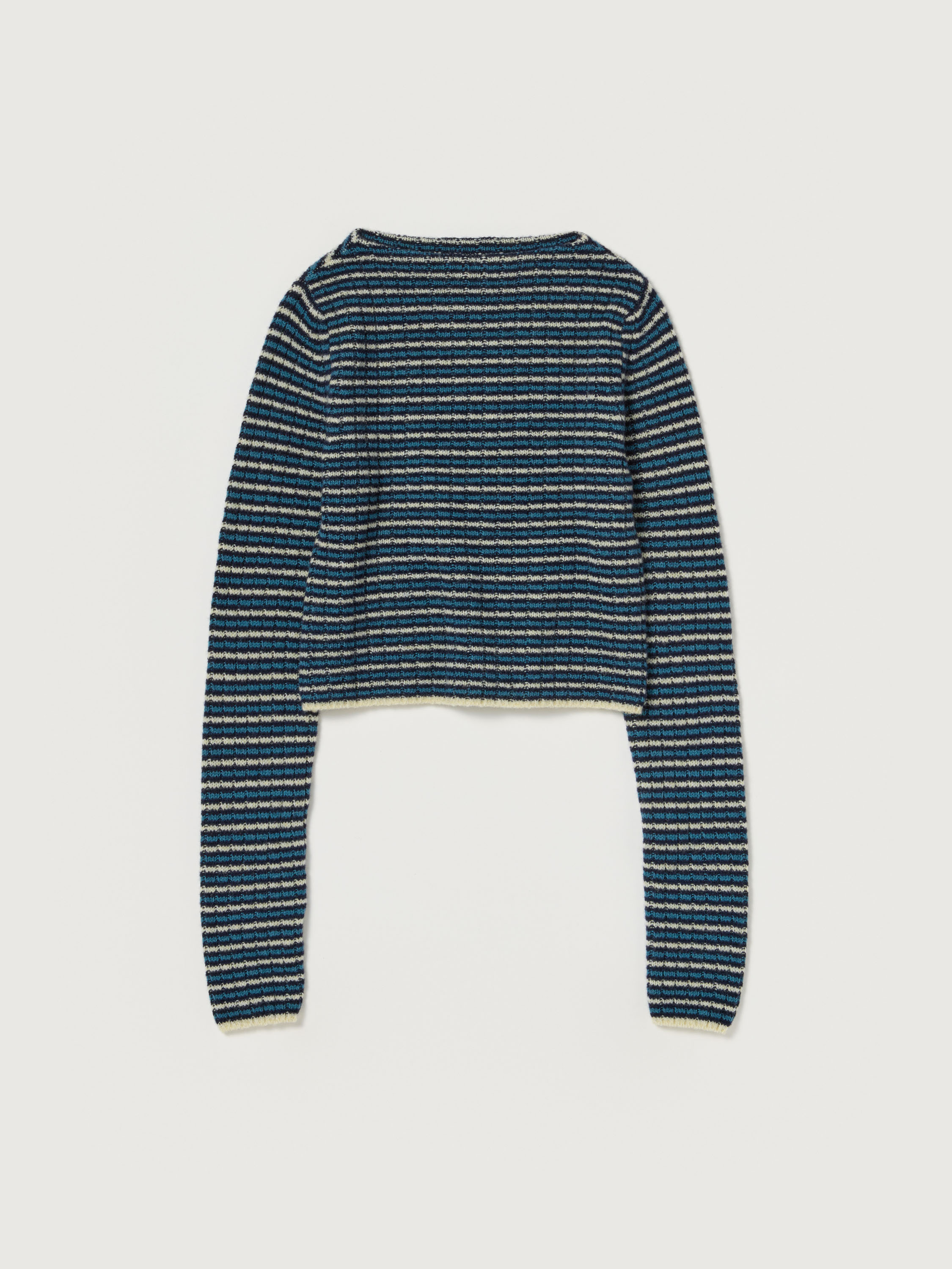 SHETLAND WOOL CASHMERE RIB KNIT BOAT-NECK P/O 詳細画像 NAVY STRIPE 5