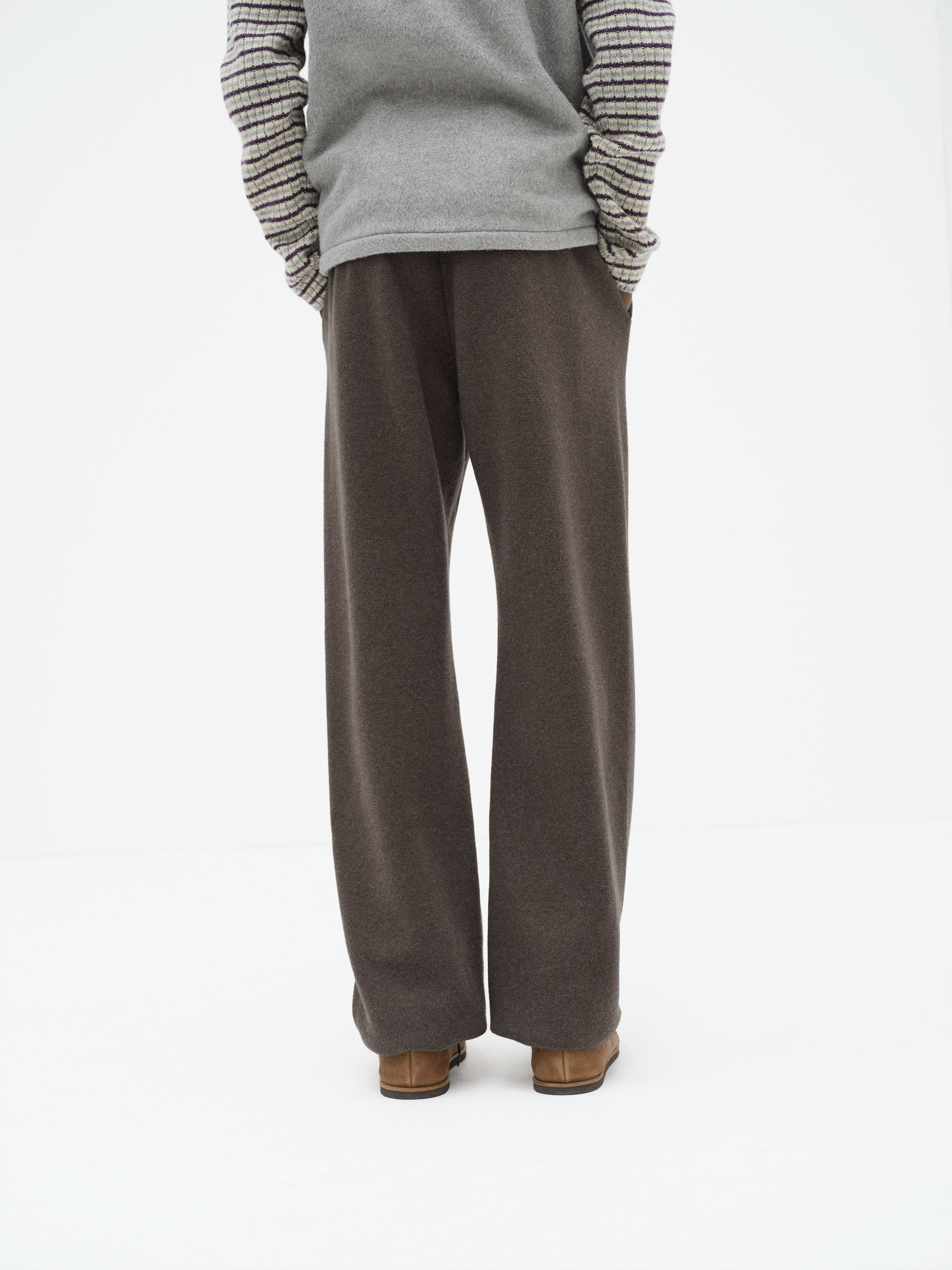 SUPER FINE WOOL KNIT PANTS 詳細画像 TOP BROWN 5