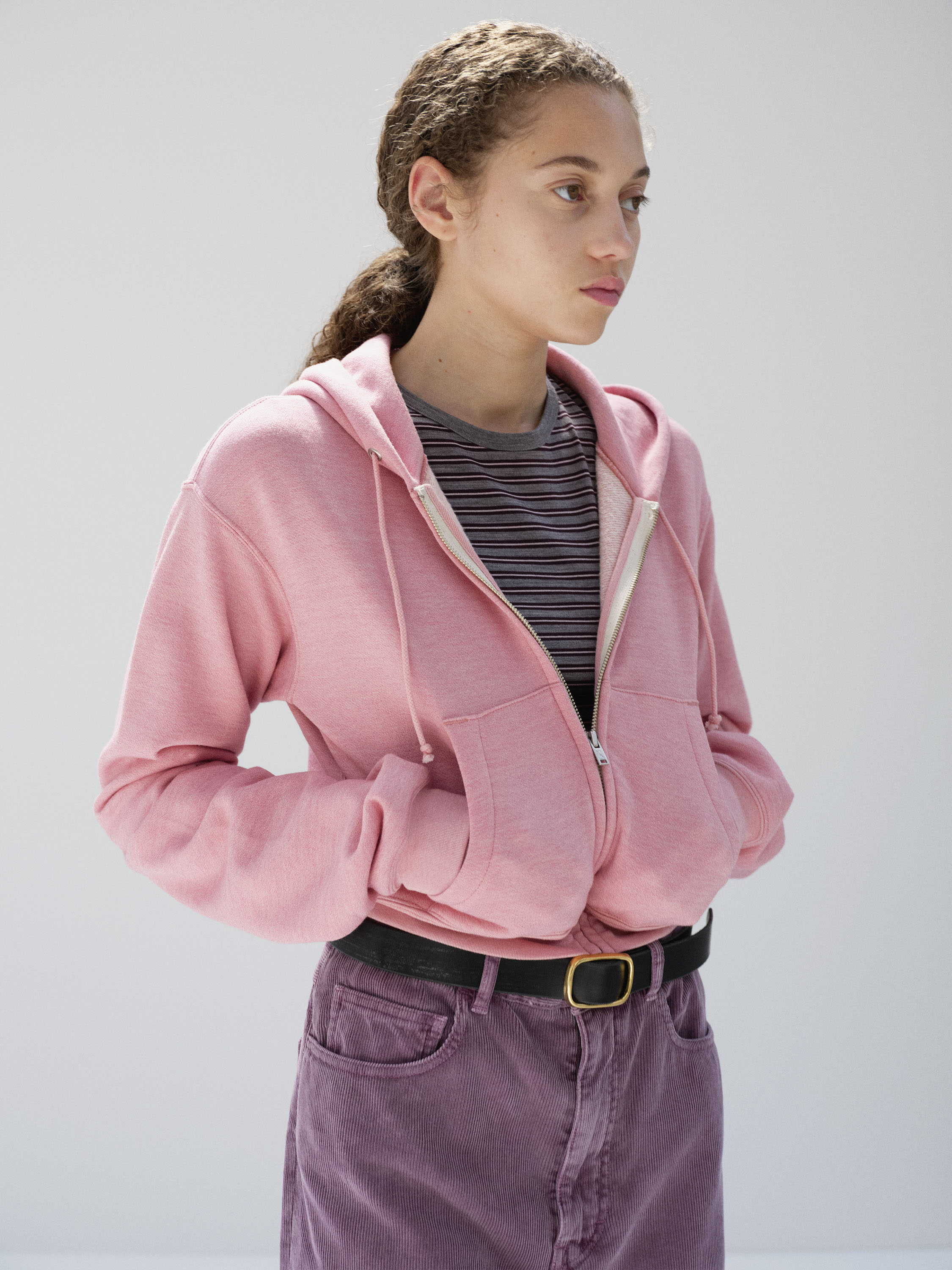 HIGH-TWIST COMPACT SWEAT ZIP PARKA 詳細画像 TOP PINK 1