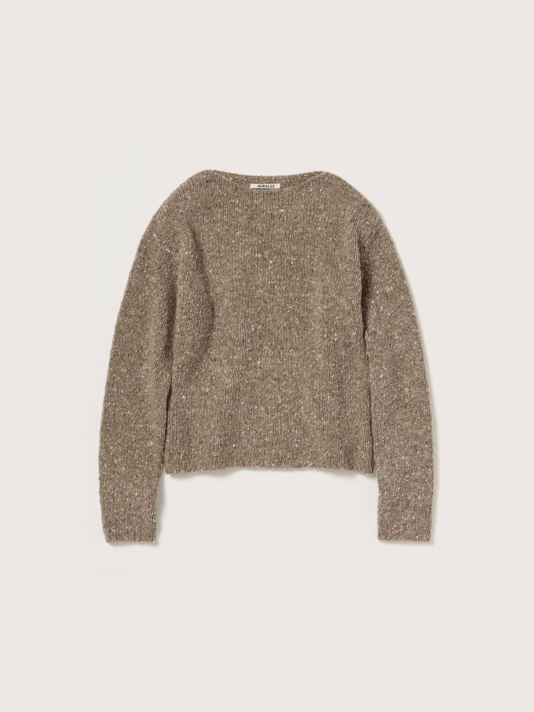 LOW-GAUGE HOMESPUN TWEED KNIT BOAT-NECK P/O 詳細画像 TOP BROWN 5