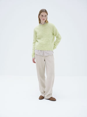 BRUSHED SUPER KID MOHAIR KNIT P/O