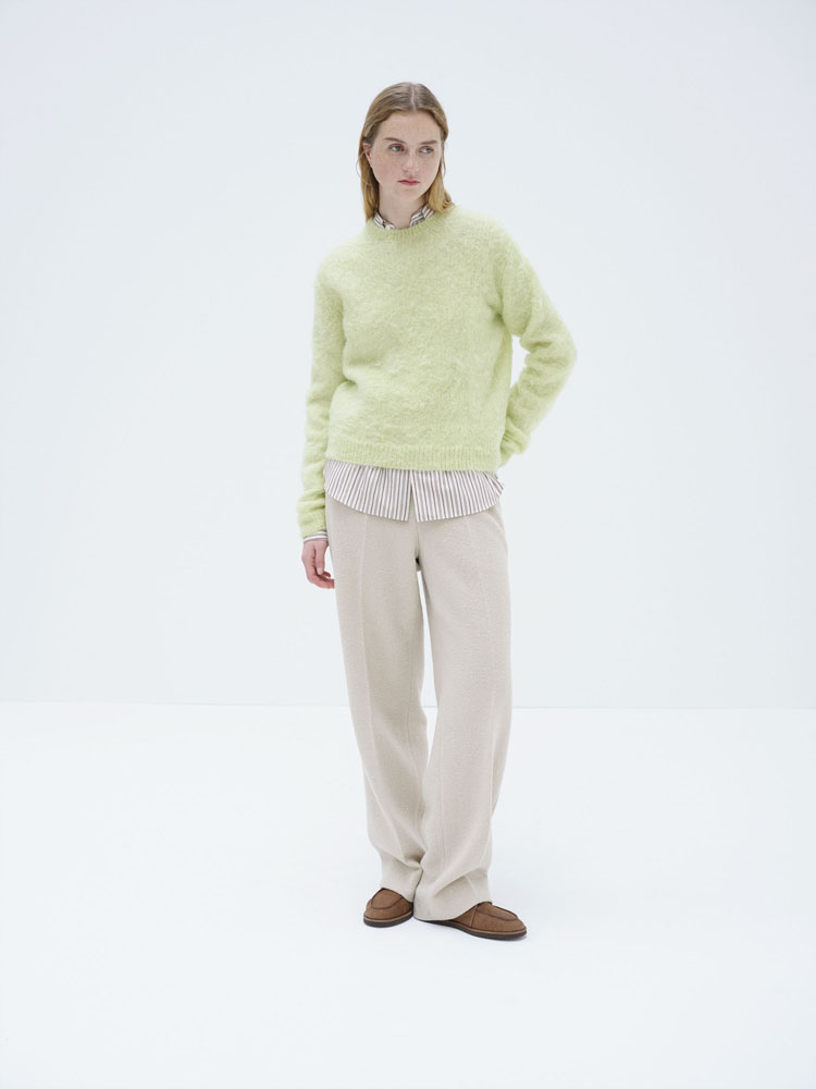 BRUSHED SUPER KID MOHAIR KNIT P/O