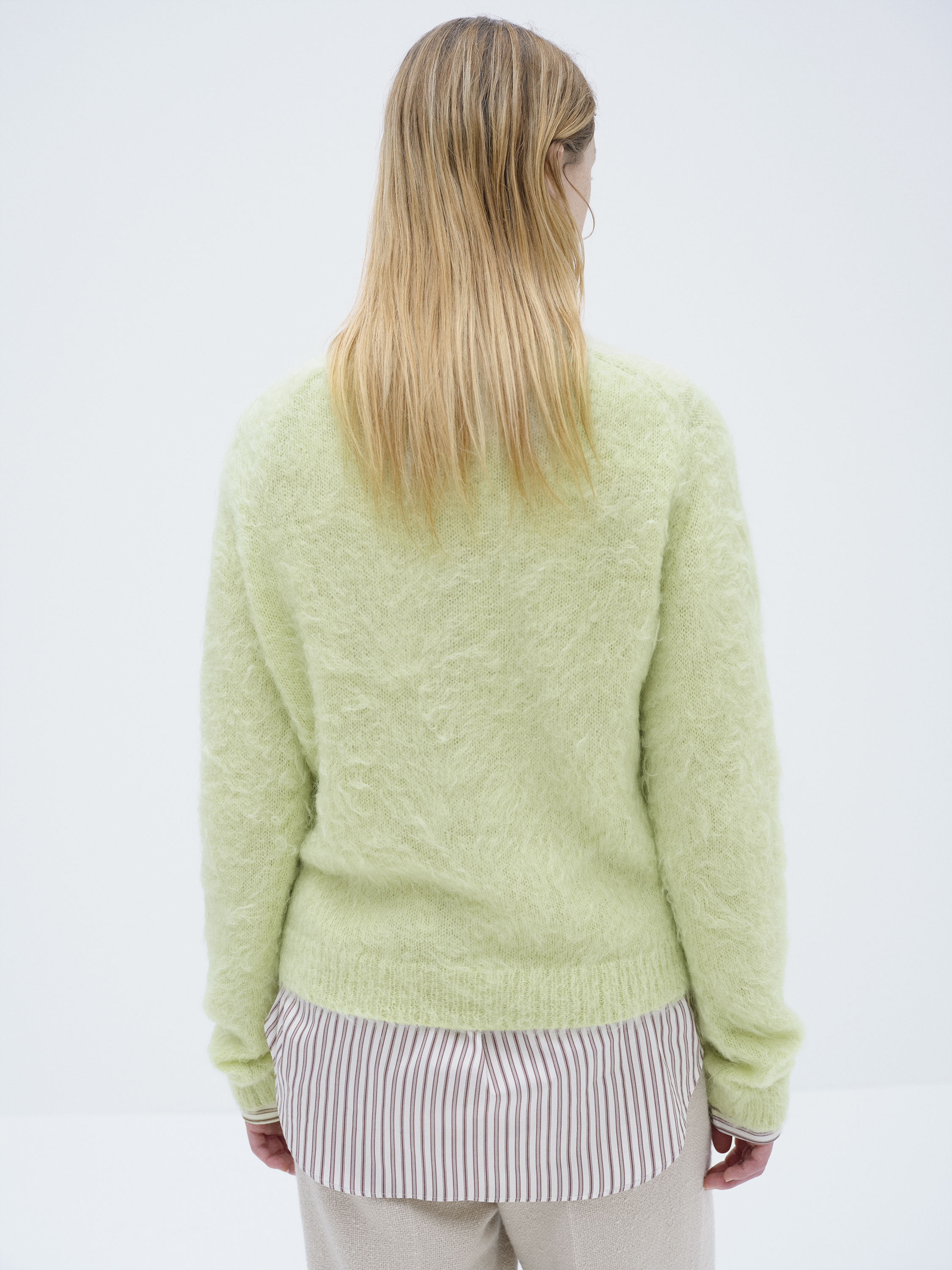 BRUSHED SUPER KID MOHAIR KNIT P/O 詳細画像 LIGHT LIME 4