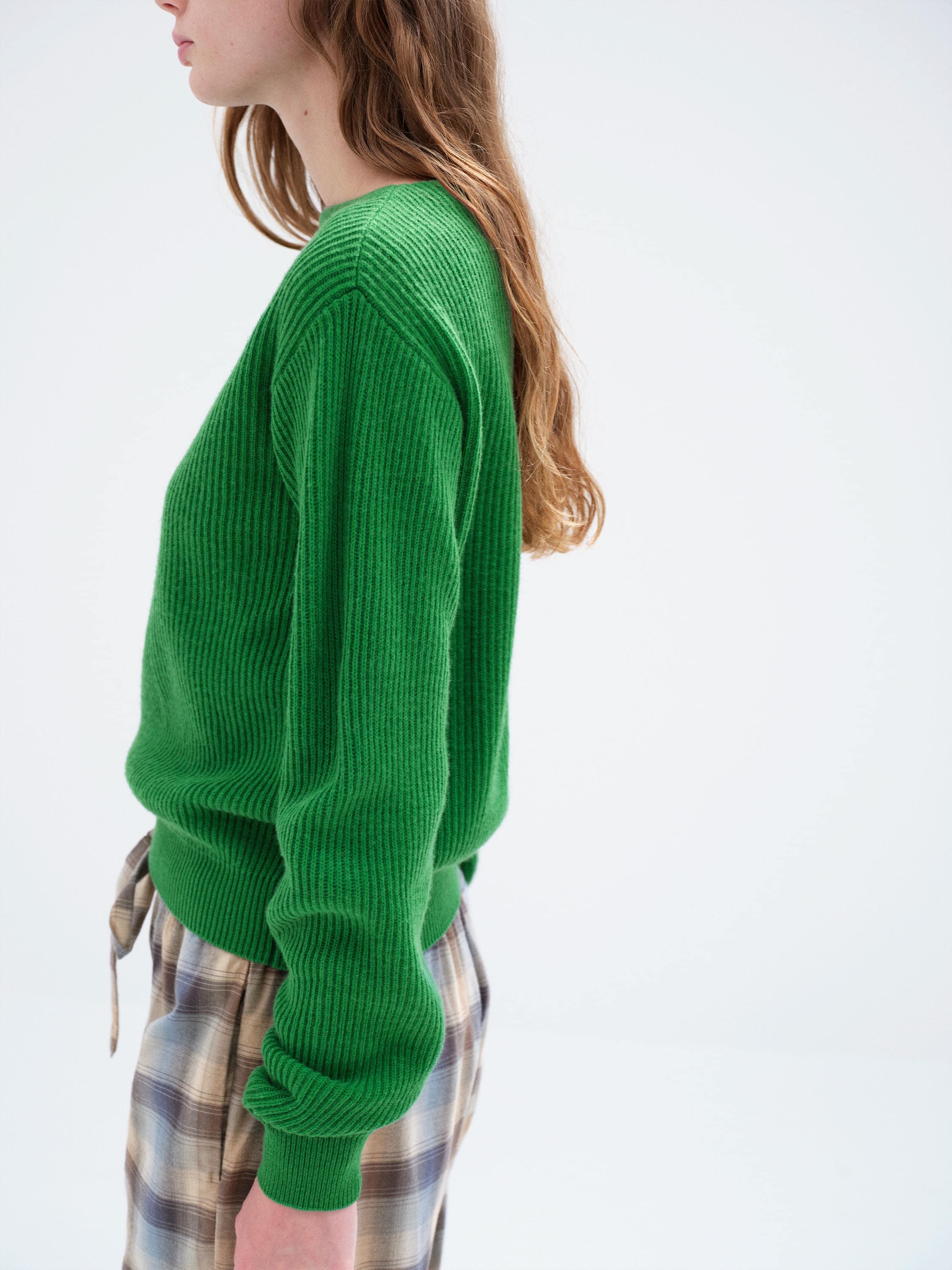 SUPER FINE WOOL CASHMERE RIB KNIT P/O 詳細画像 FOREST GREEN 3