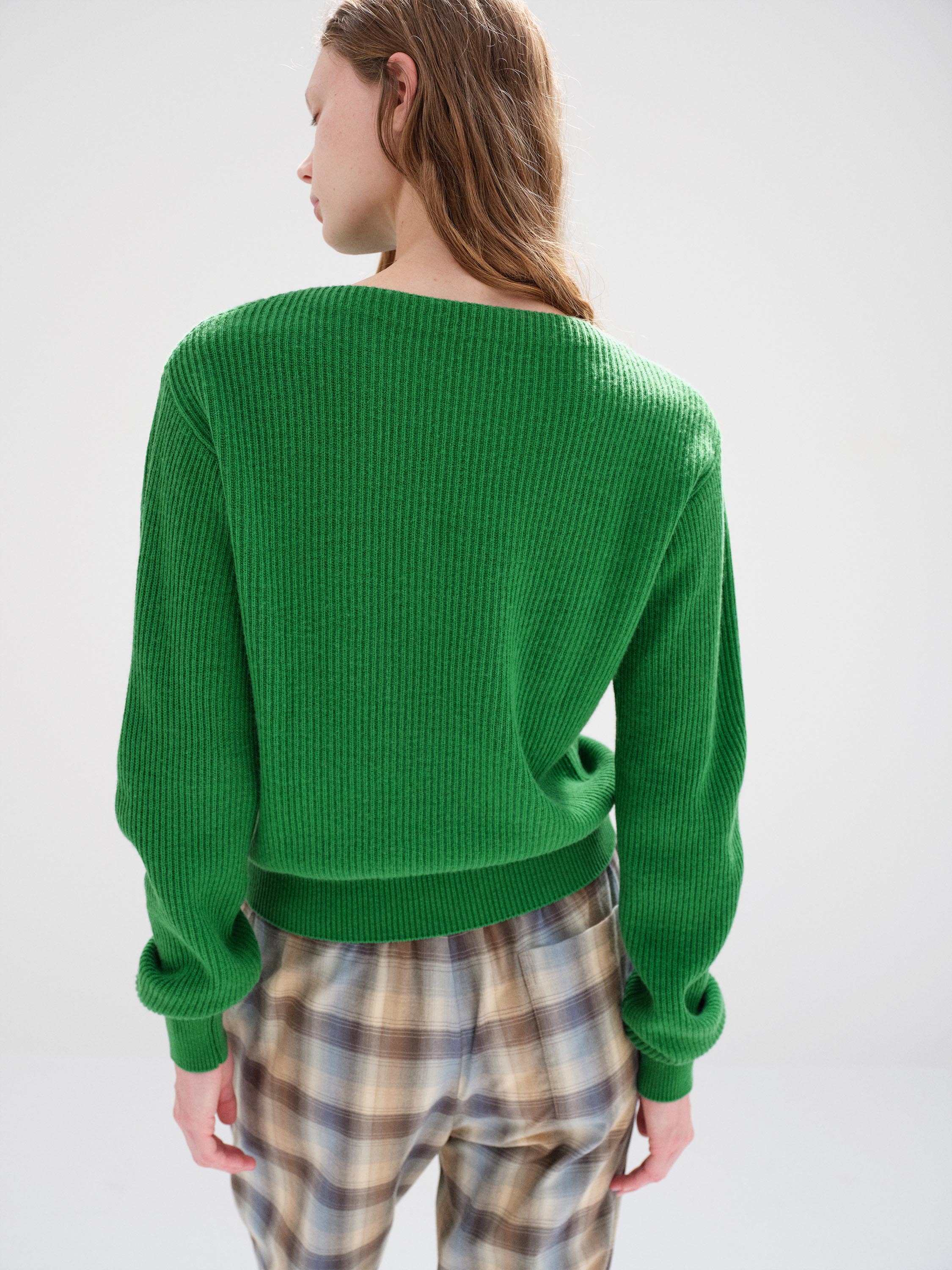 SUPER FINE WOOL CASHMERE RIB KNIT P/O 詳細画像 FOREST GREEN 4