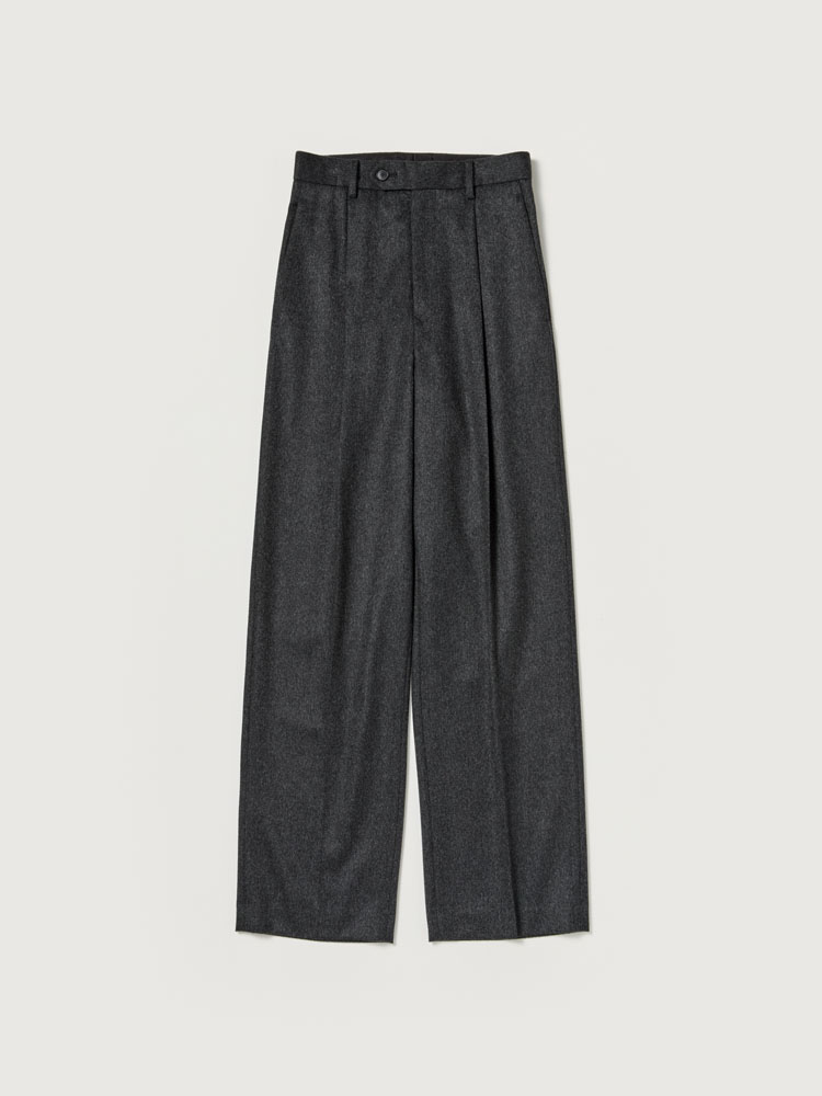 CASHMERE MOLESKIN TWO-TUCK SLACKS