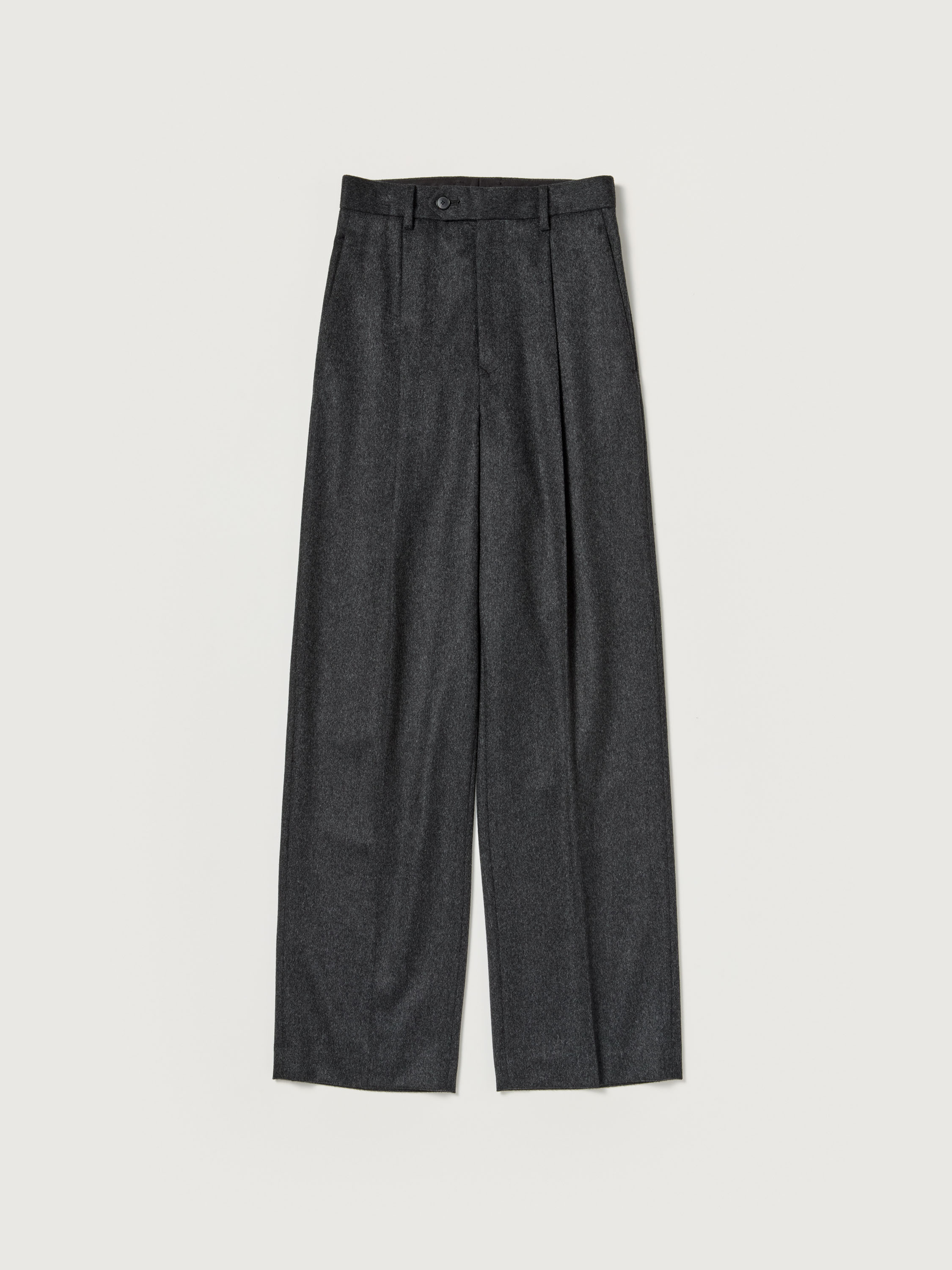 CASHMERE MOLESKIN TWO-TUCK SLACKS 詳細画像 TOP CHARCOAL 5