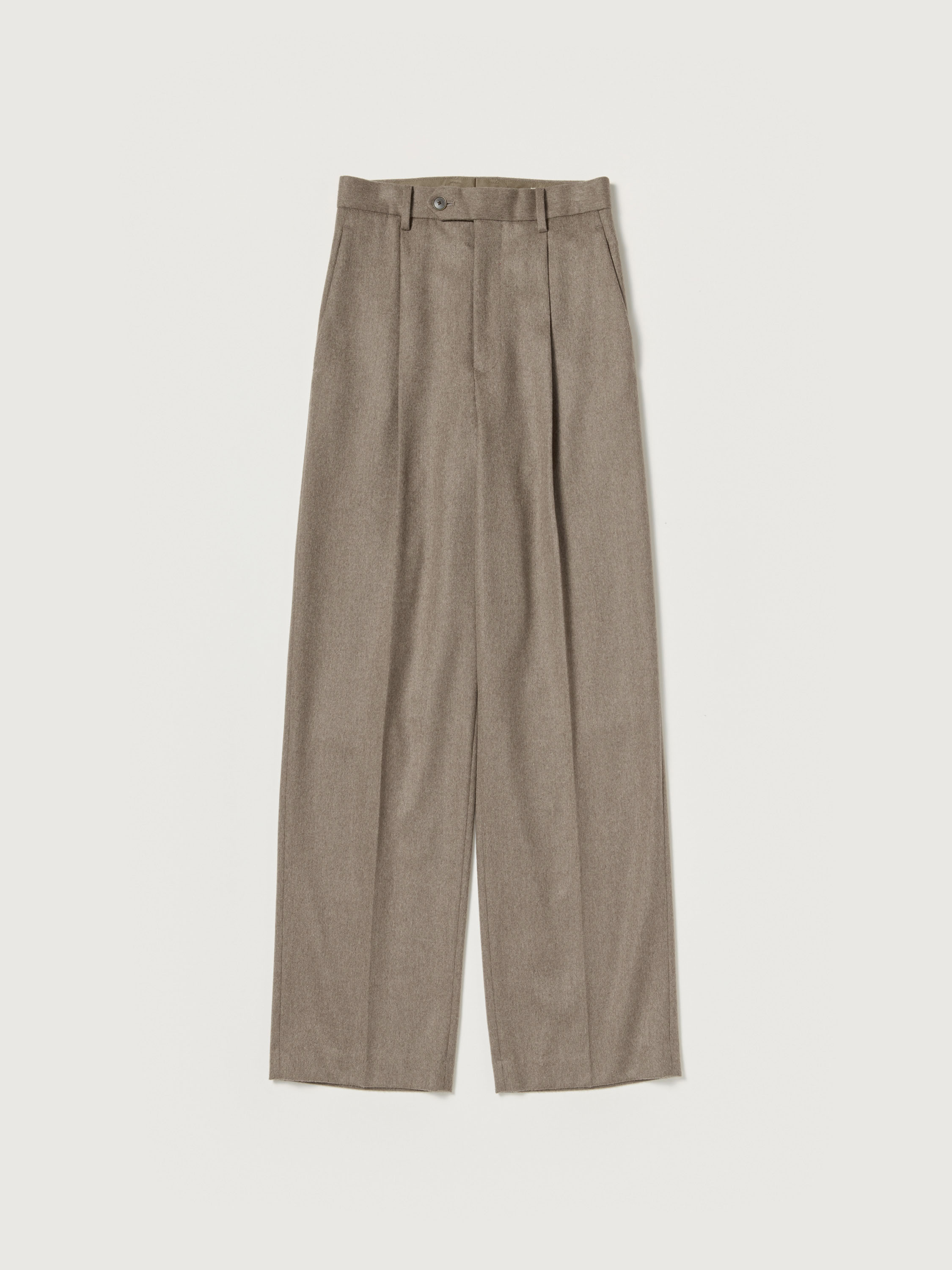 CASHMERE MOLESKIN TWO-TUCK SLACKS 詳細画像 TOP BROWN BEIGE 1