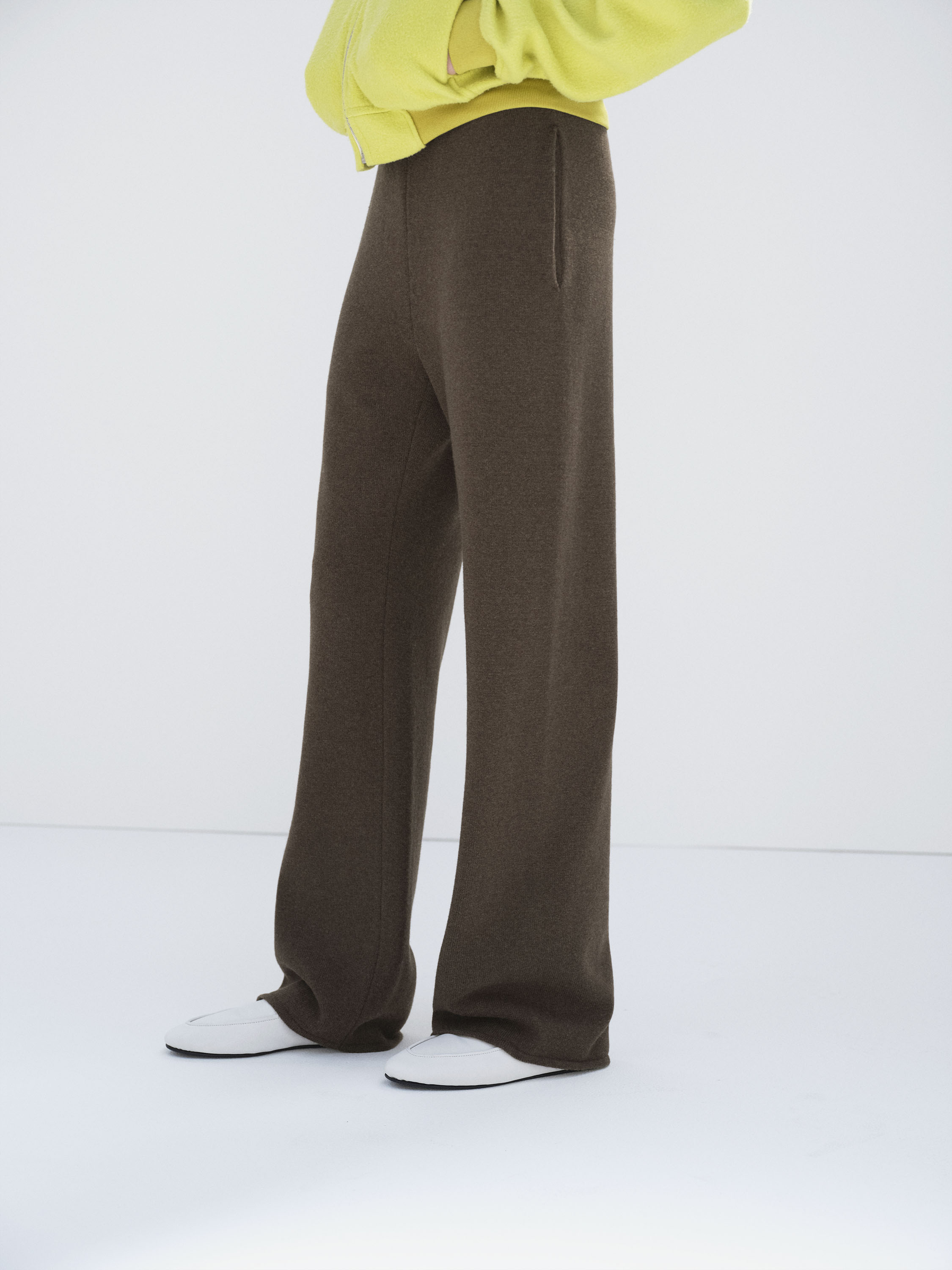 SUPER FINE WOOL KNIT PANTS 詳細画像 TOP BROWN 3
