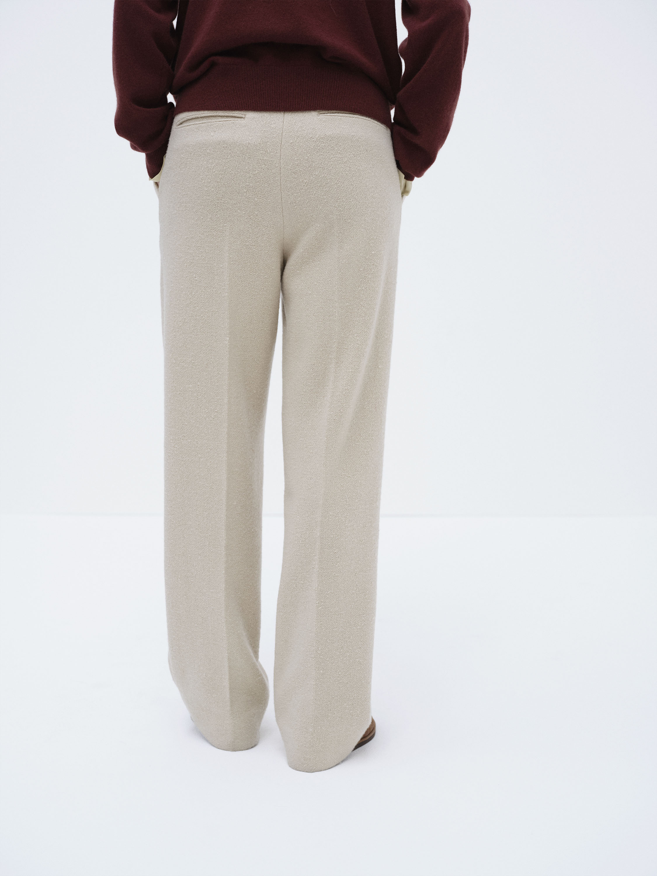 HOMESPUN TWEED ONE-TUCK SLACKS 詳細画像 IVORY BEIGE 5