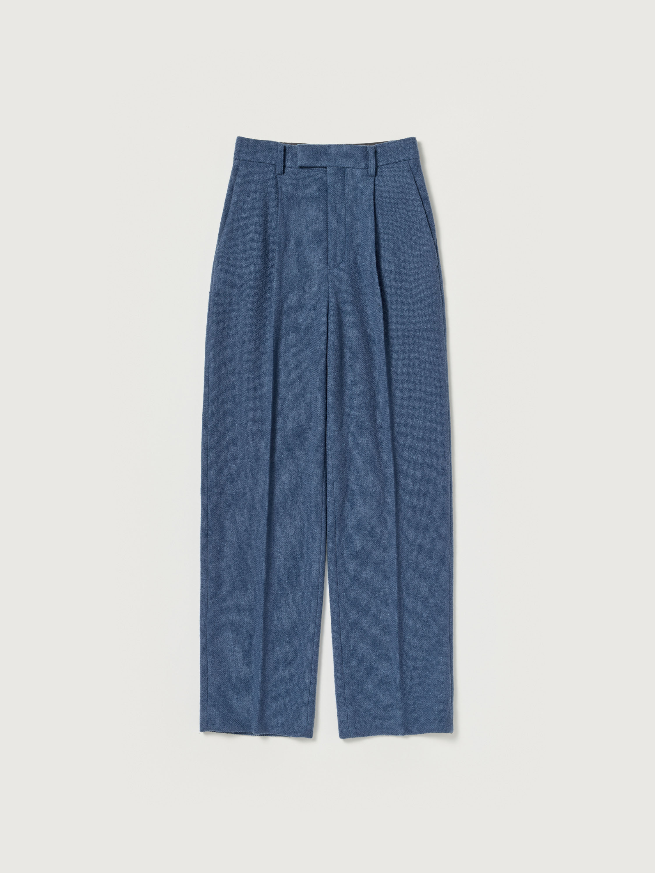 HOMESPUN TWEED ONE-TUCK SLACKS 詳細画像 DUSTY BLUE 1