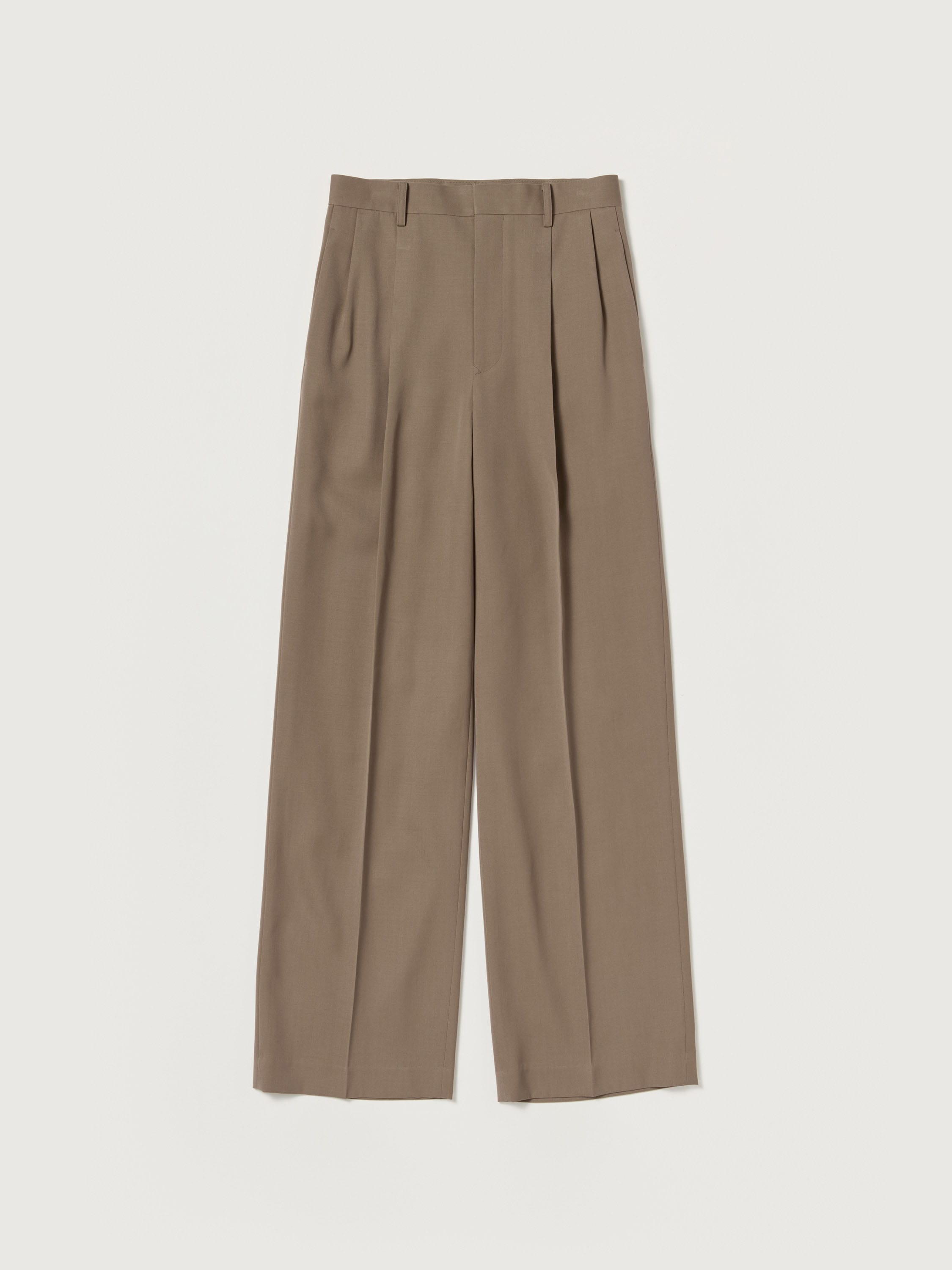 LIGHT WOOL MAX GABARDINE TWO-TUCK SLACKS 詳細画像 MOCHA BEIGE 5