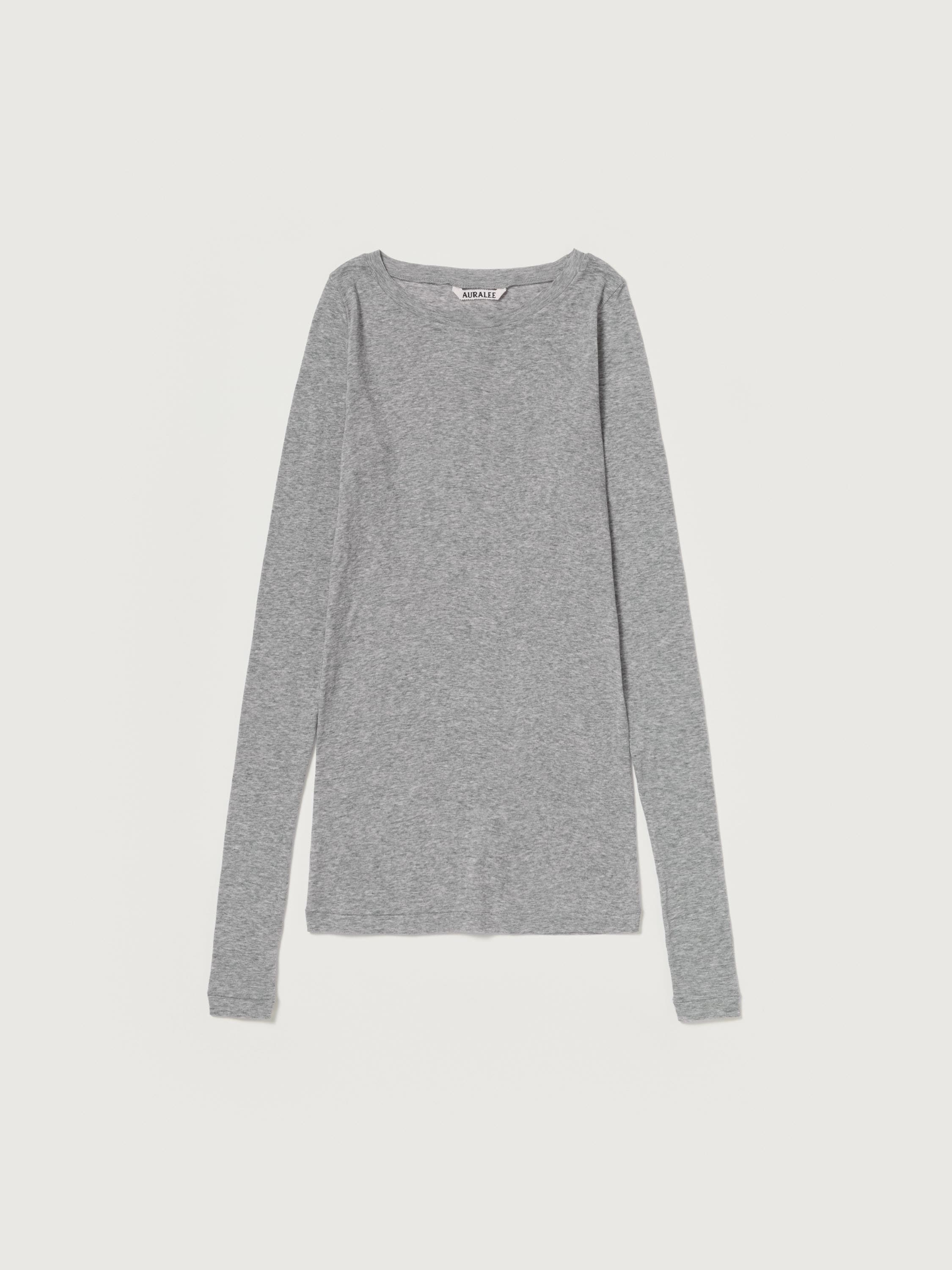 SUPER HIGH GAUGE SHEER RIB WIDE-NECK L/S TEE 詳細画像 TOP GRAY 1
