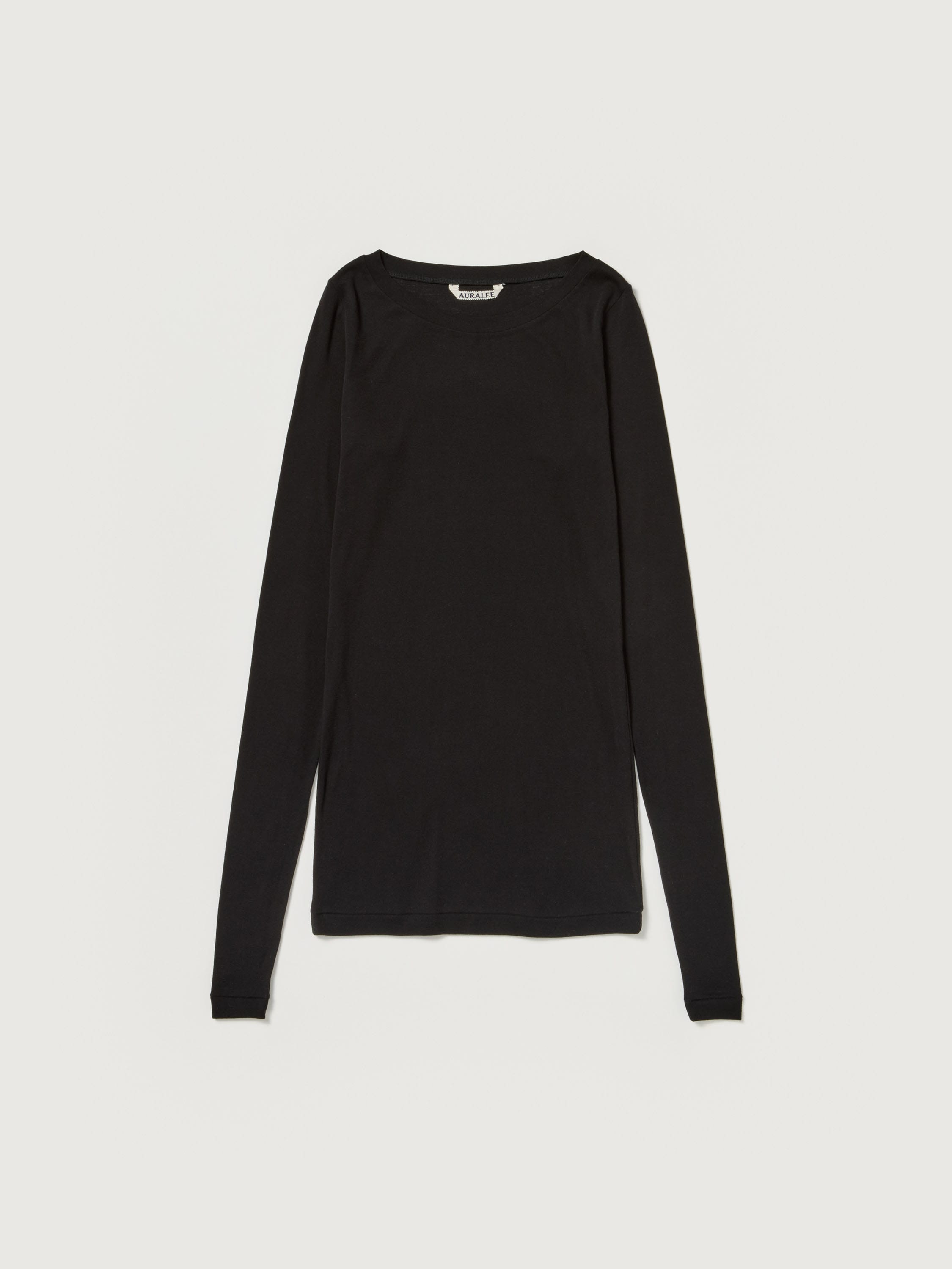 SUPER HIGH GAUGE SHEER RIB WIDE-NECK L/S TEE 詳細画像 BLACK 1