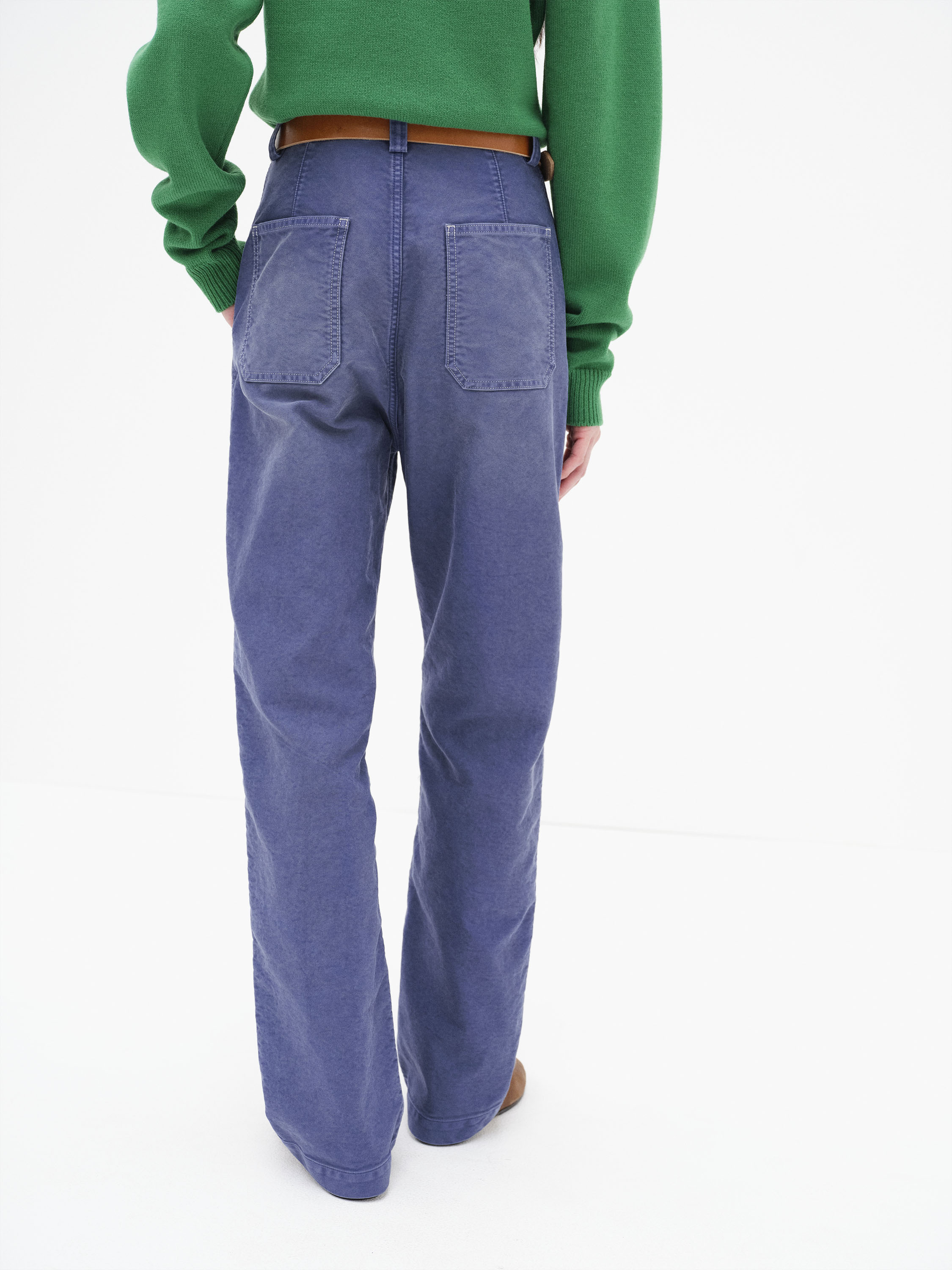 GARMENT-DYED ORGANIC COTTON HEAVY MOLESKIN PANTS 詳細画像 FADED NAVY 4