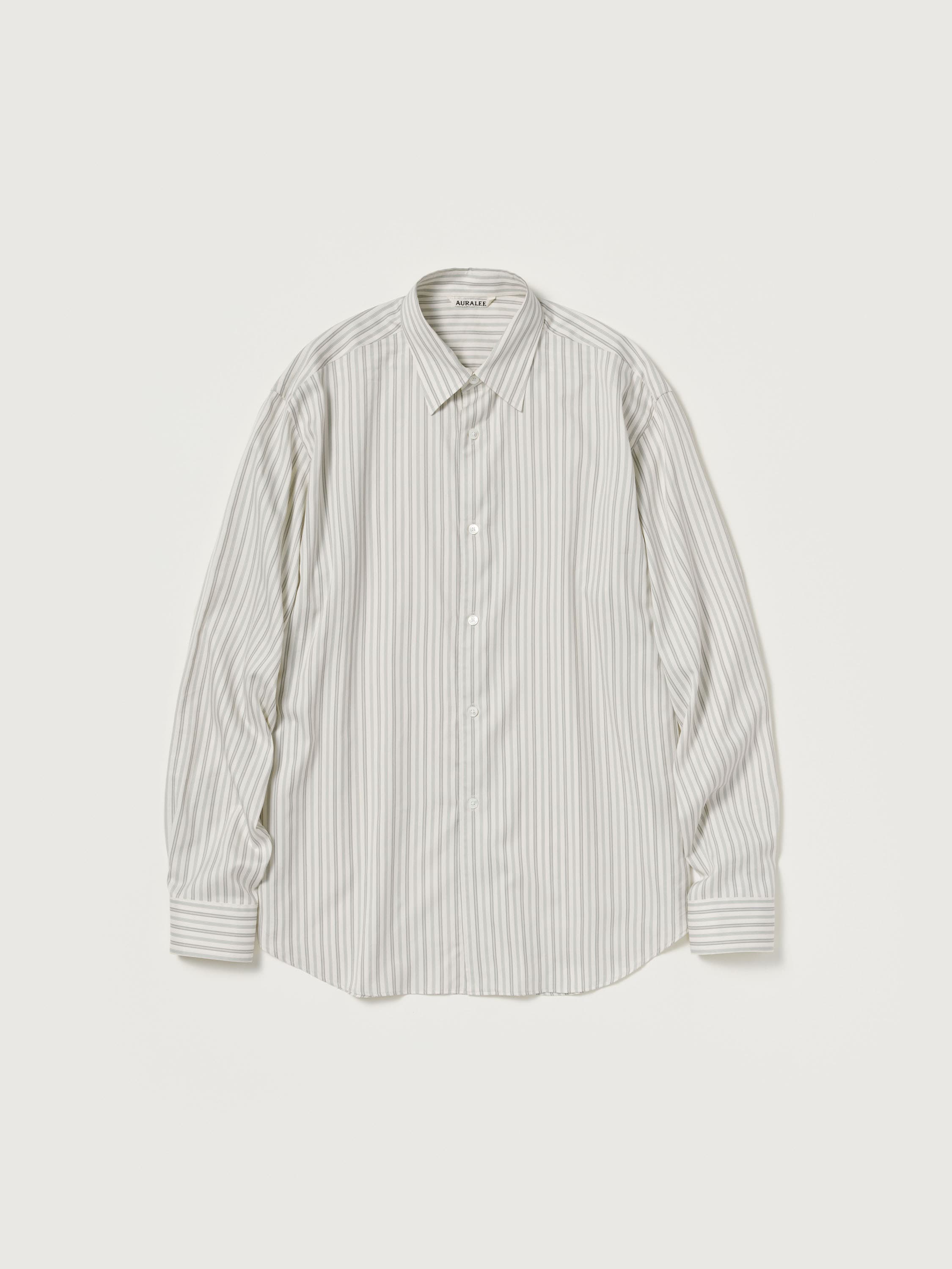 COTTON SILK STRIPE SHIRT 詳細画像 LIGHT GRAY STRIPE 4