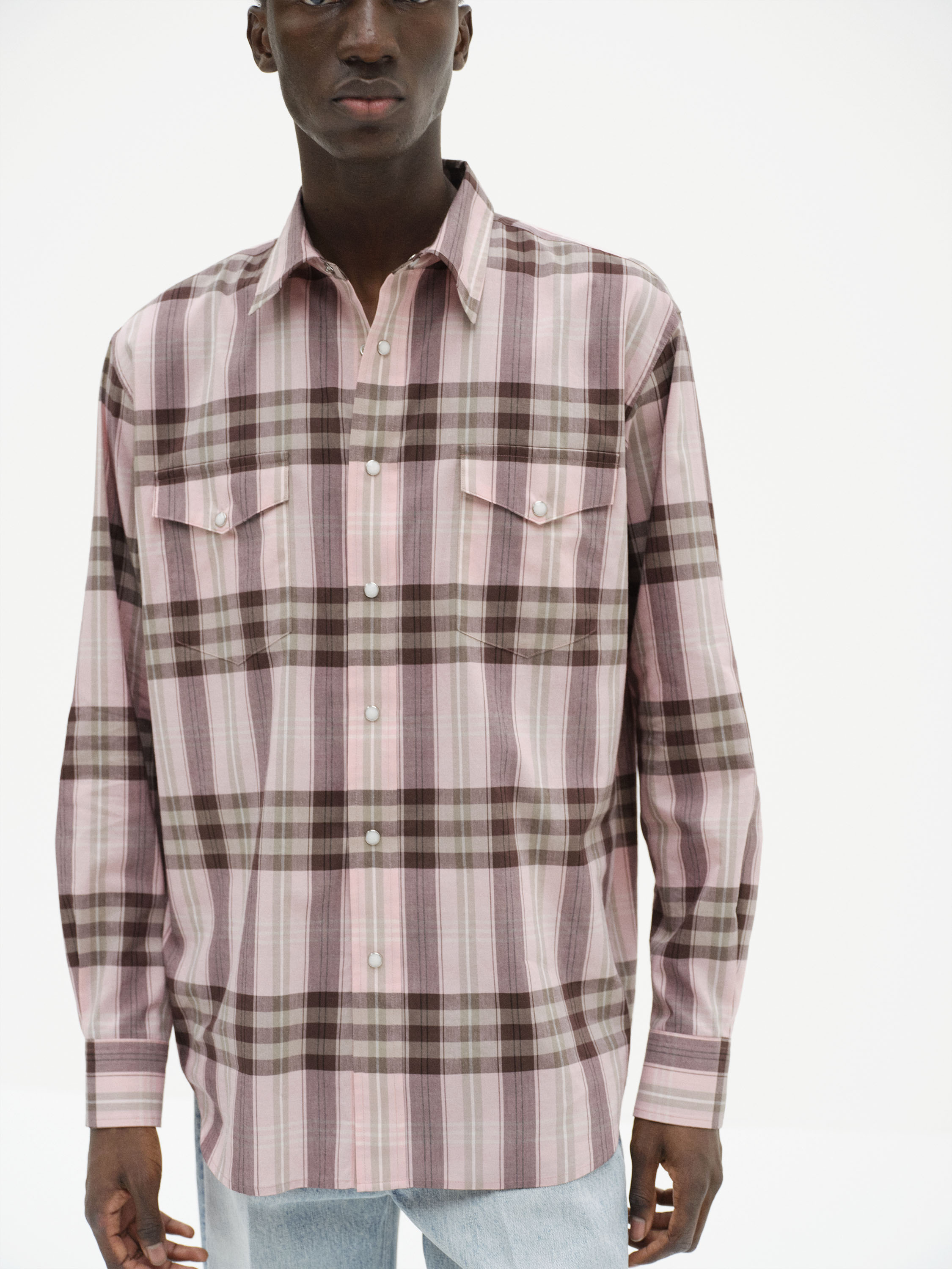 HIGH TWIST COTTON SILK CHECK SHIRT 詳細画像 PINK CHECK 2