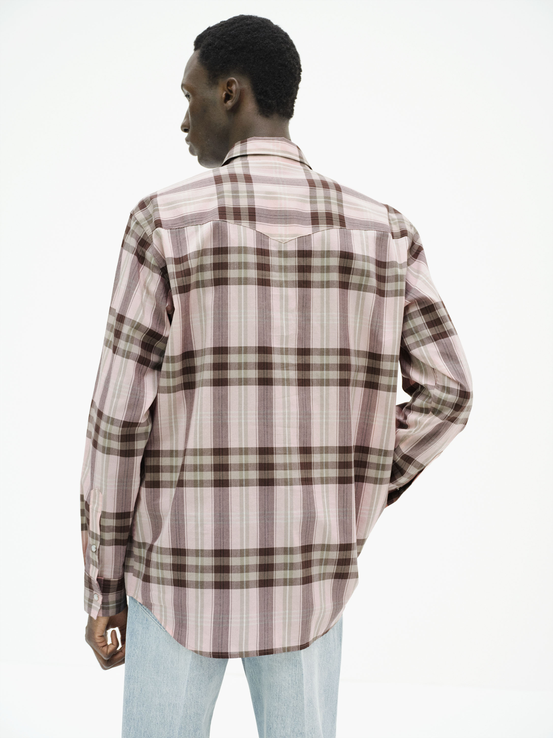 HIGH TWIST COTTON SILK CHECK SHIRT 詳細画像 PINK CHECK 4