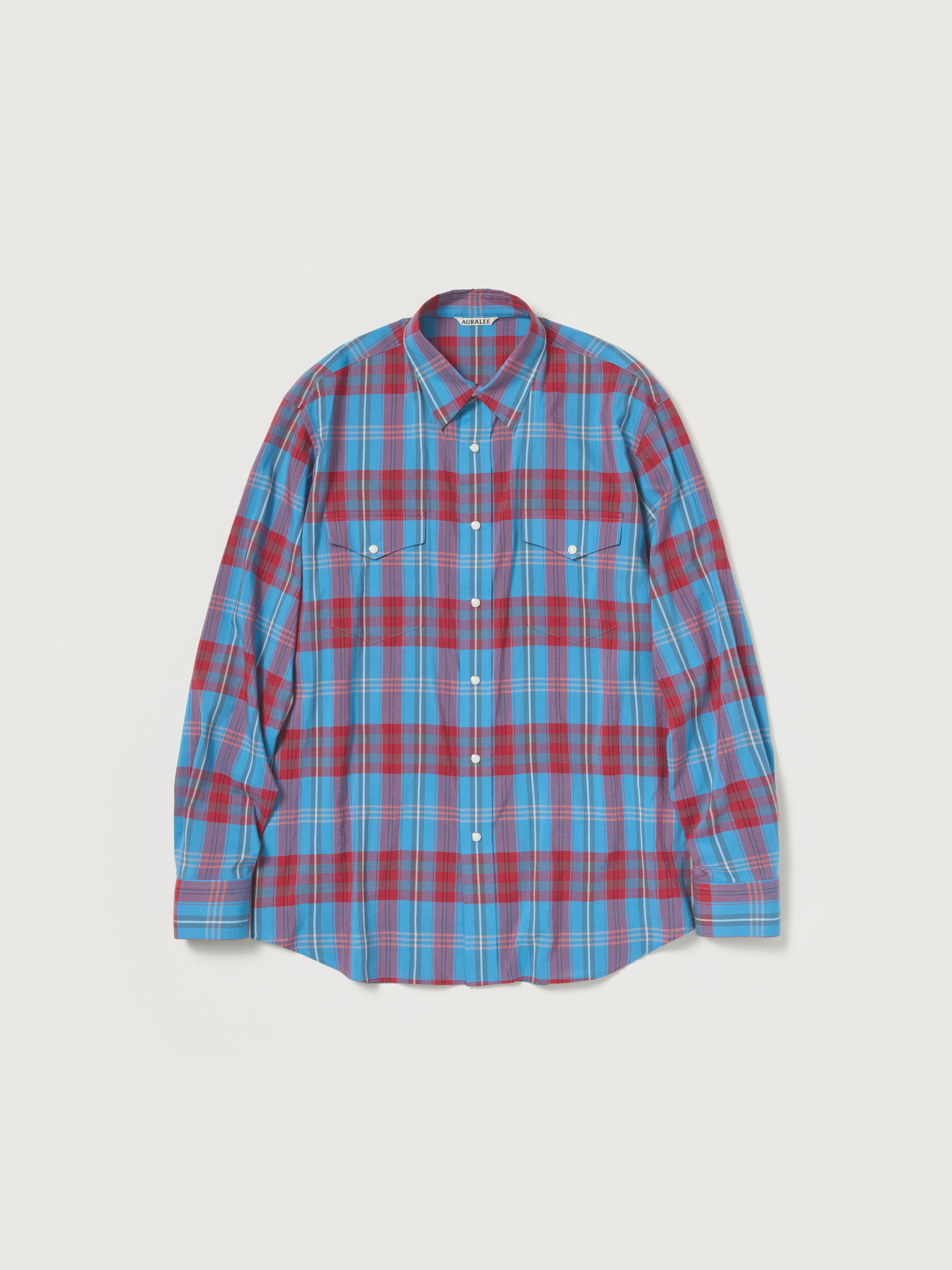 HIGH TWIST COTTON SILK CHECK SHIRT 詳細画像 BLUE CHECK 1