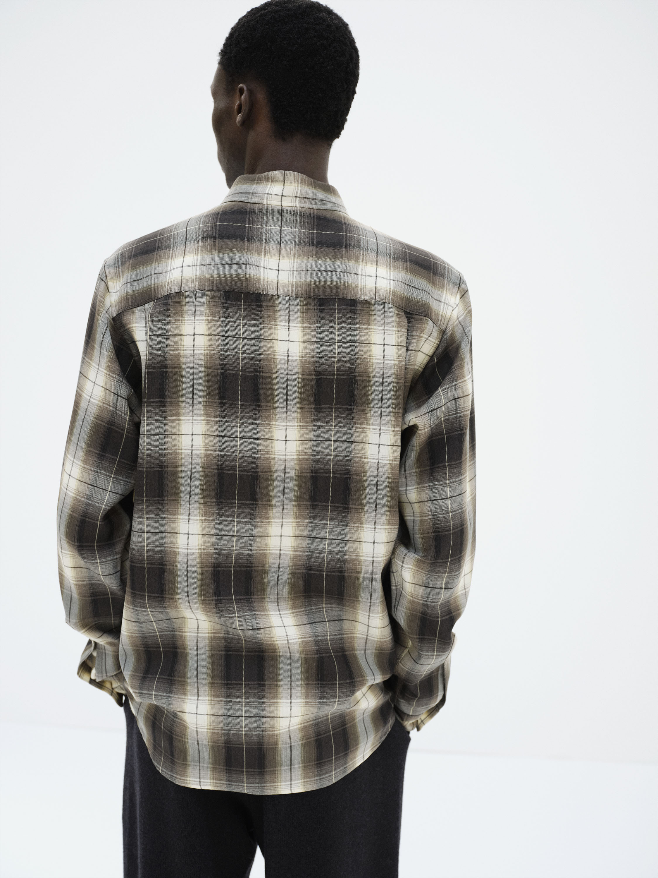 SUPER LIGHT WOOL CHECK SHIRT 詳細画像 BROWN CHARCOAL CHECK 3