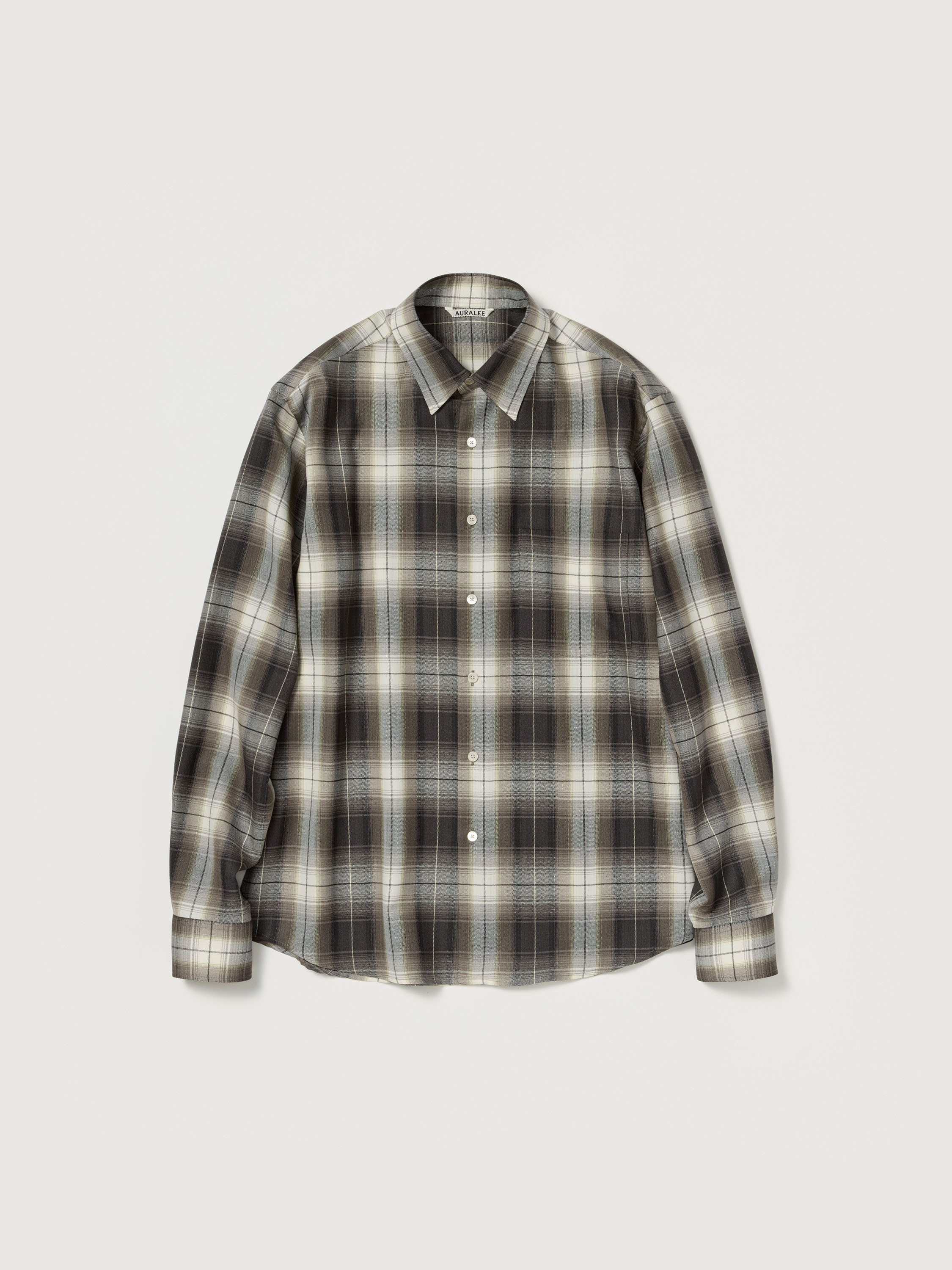 SUPER LIGHT WOOL CHECK SHIRT 詳細画像 BROWN CHARCOAL CHECK 5