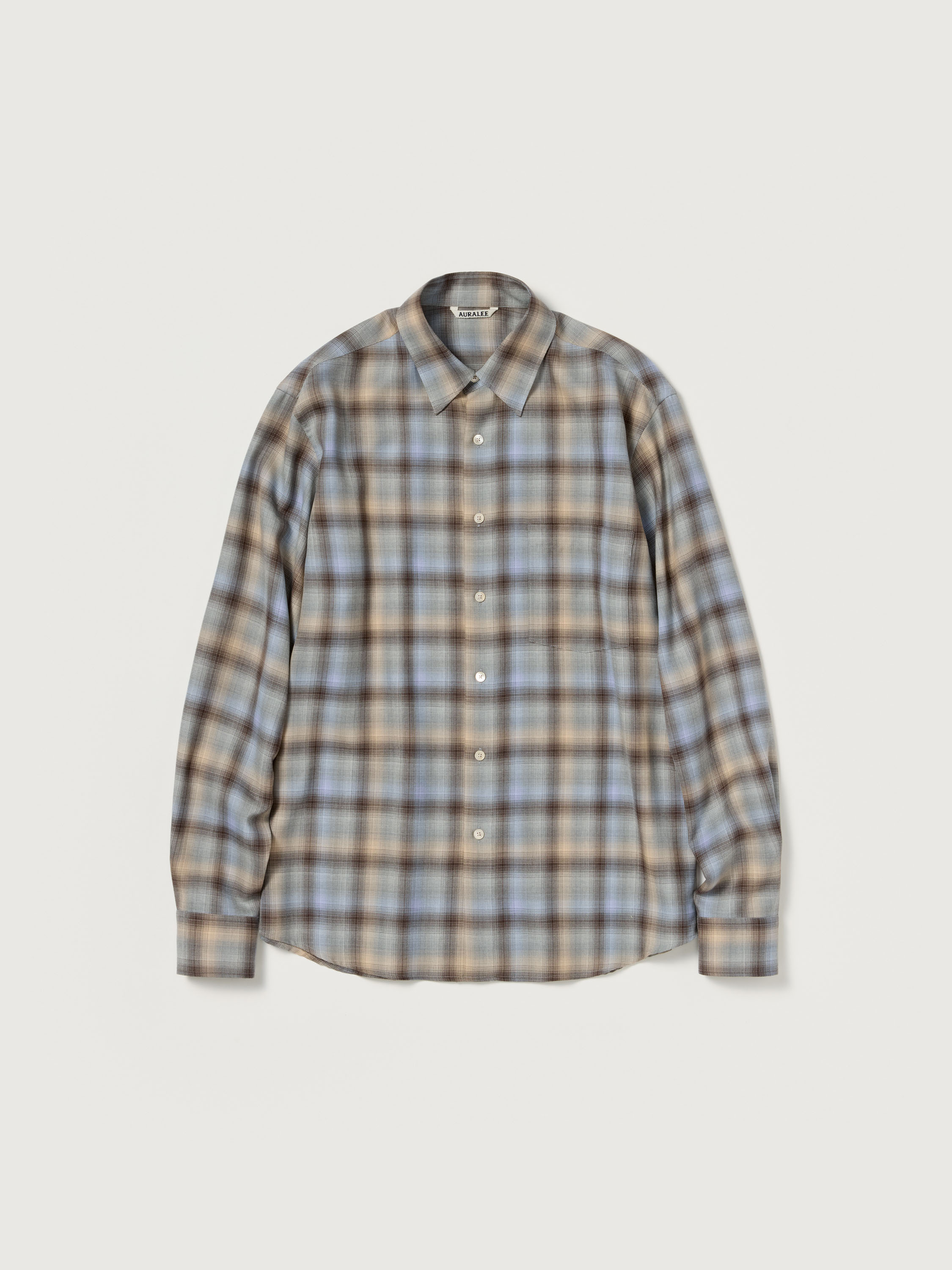 SUPER LIGHT WOOL CHECK SHIRT 詳細画像 BLUE ORANGE CHECK 1
