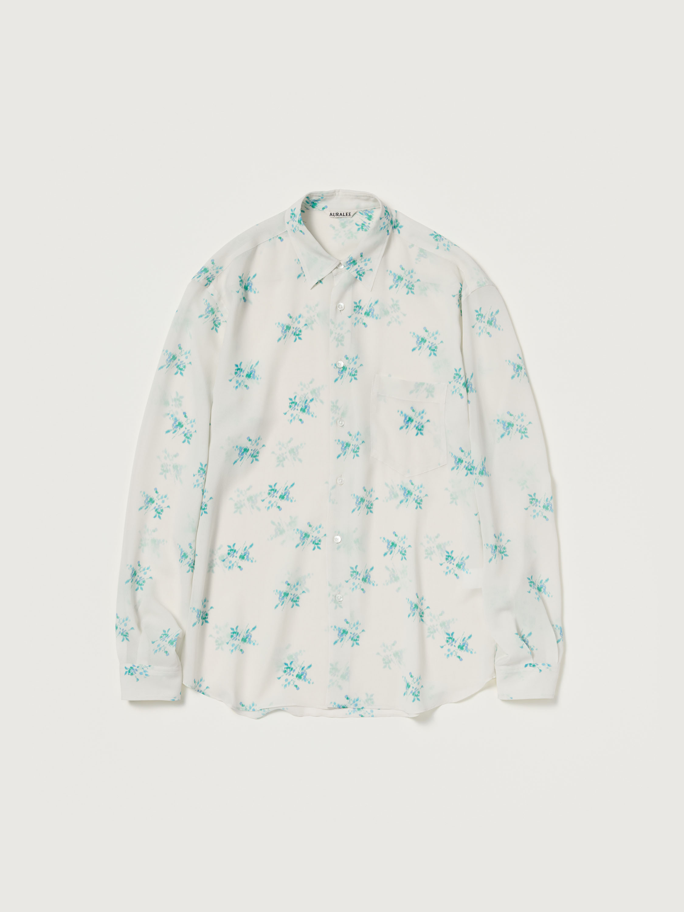 PRINTED AIRY SILK GEORGETTE SHIRT 詳細画像 IVORY WHITE 5