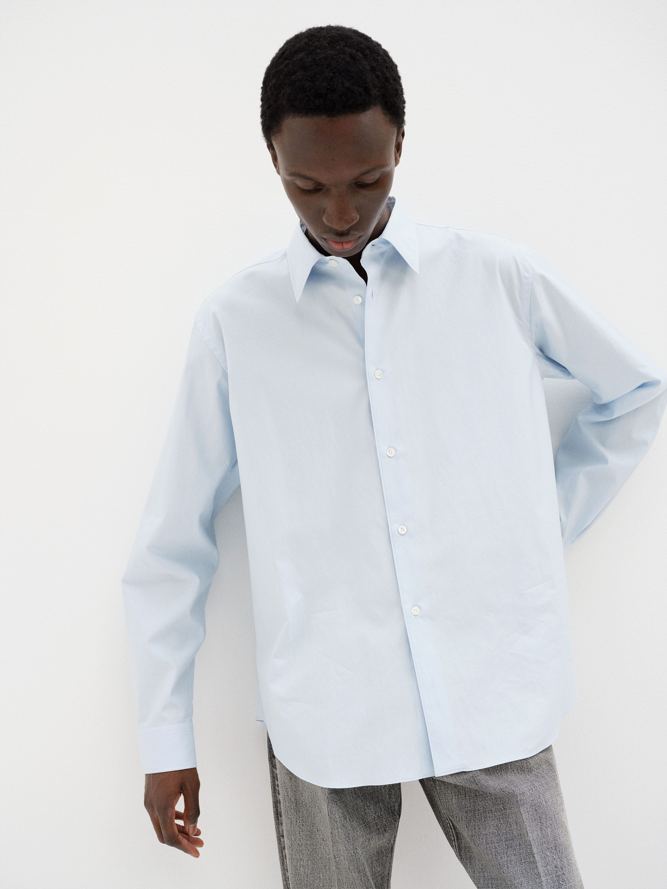WASHED FINX TWILL SHIRT 詳細画像 LIGHT BLUE 1