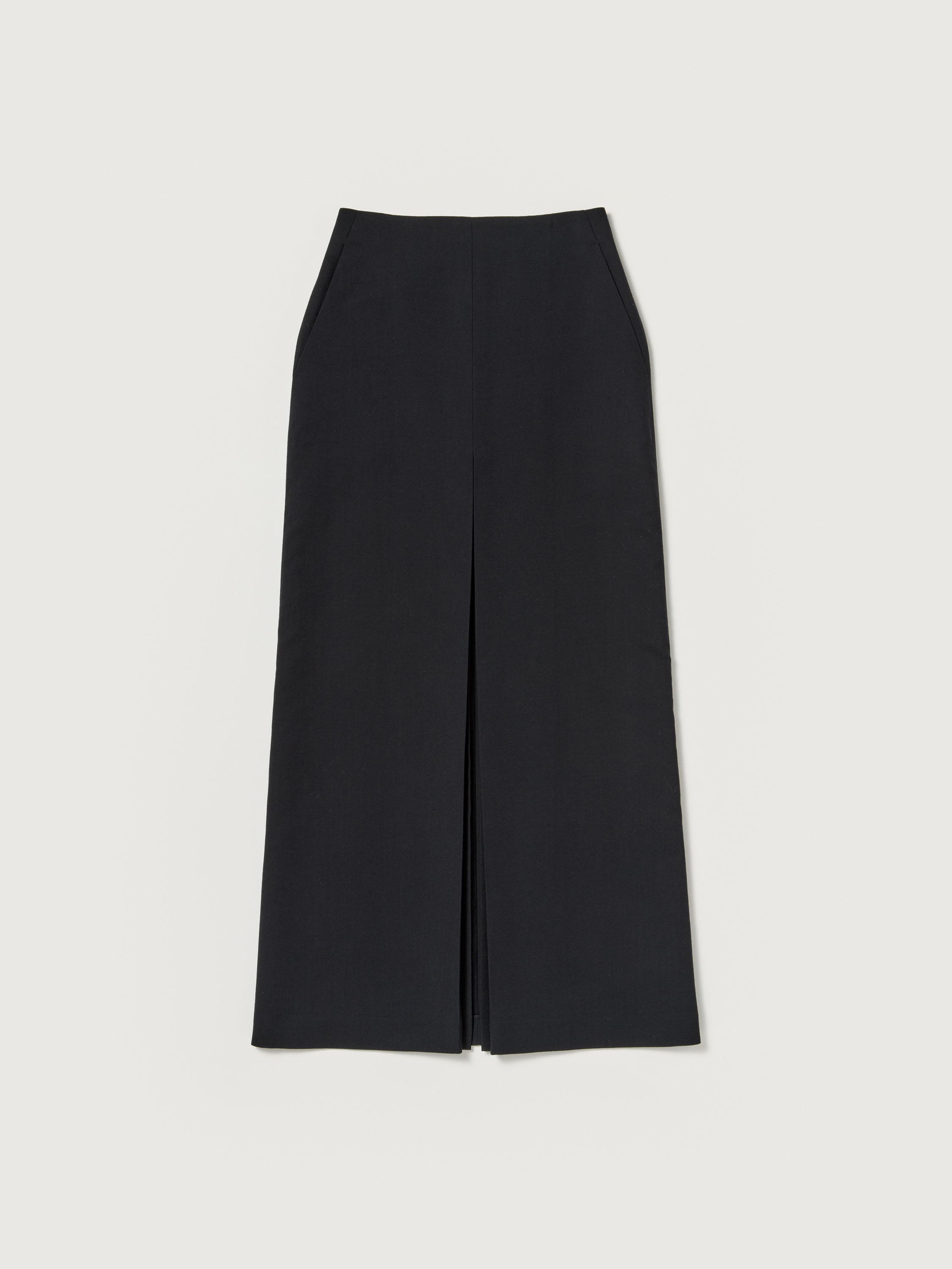 TENSE WOOL DOUBLE CLOTH SLIT SKIRT 詳細画像 BLACK 1