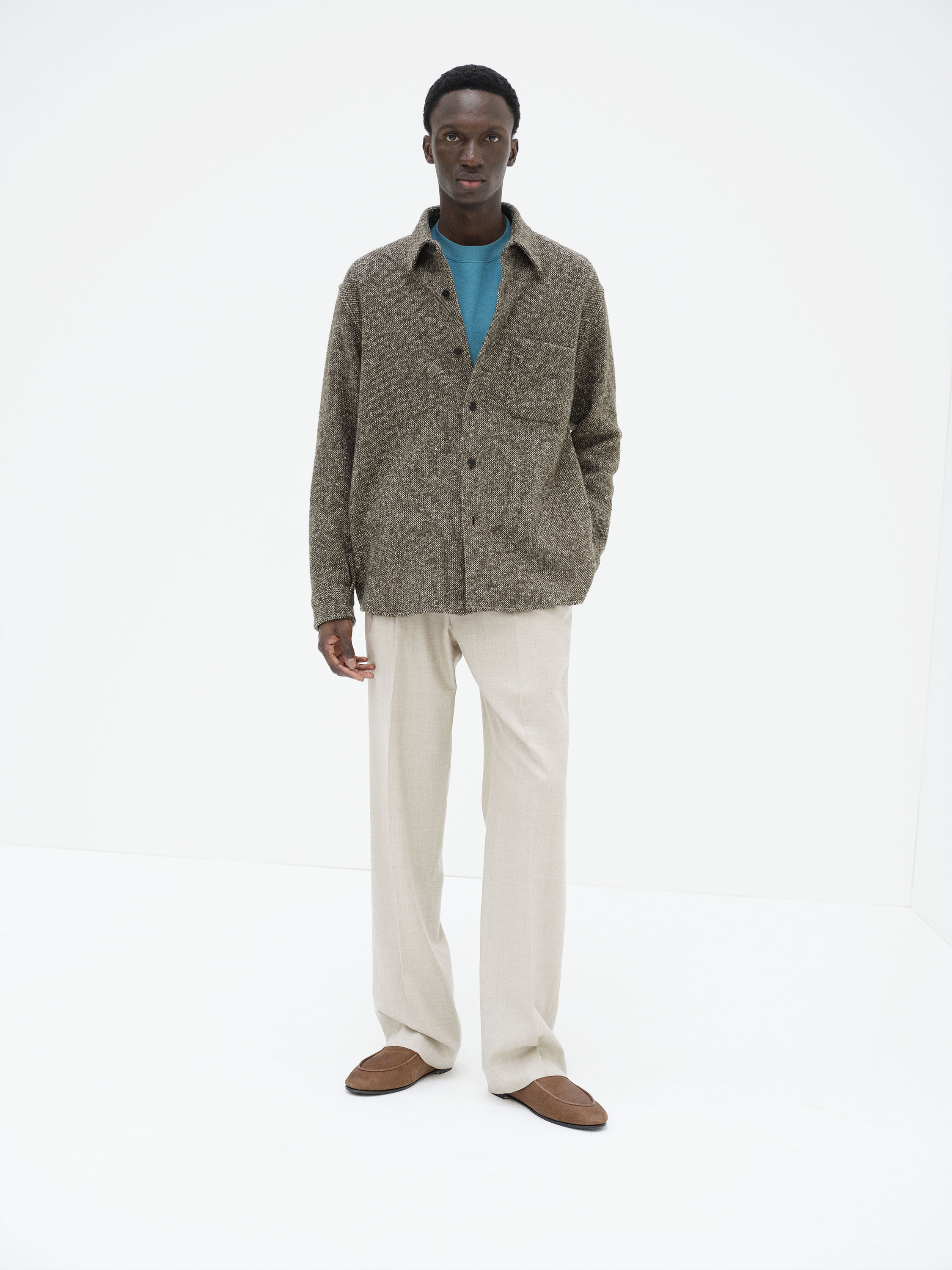 HOMESPUN TWEED SHIRT BLOUSON 詳細画像 MIX BROWN 1