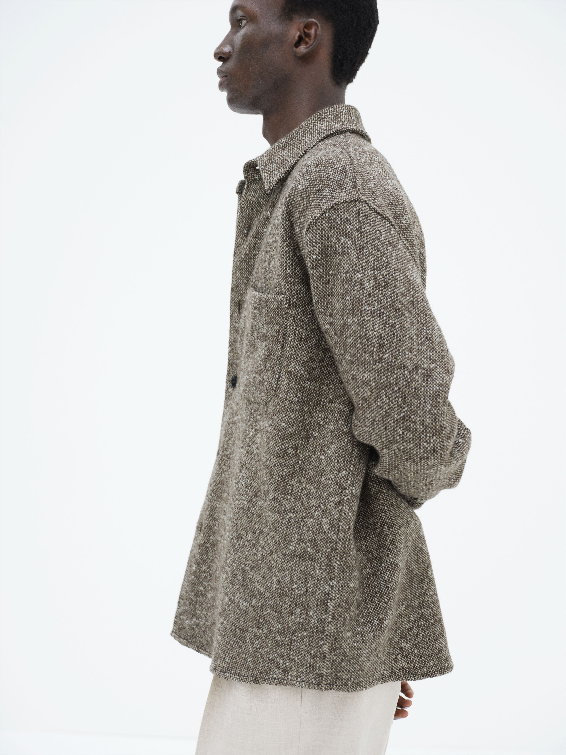 HOMESPUN TWEED SHIRT BLOUSON 詳細画像 MIX BROWN 2