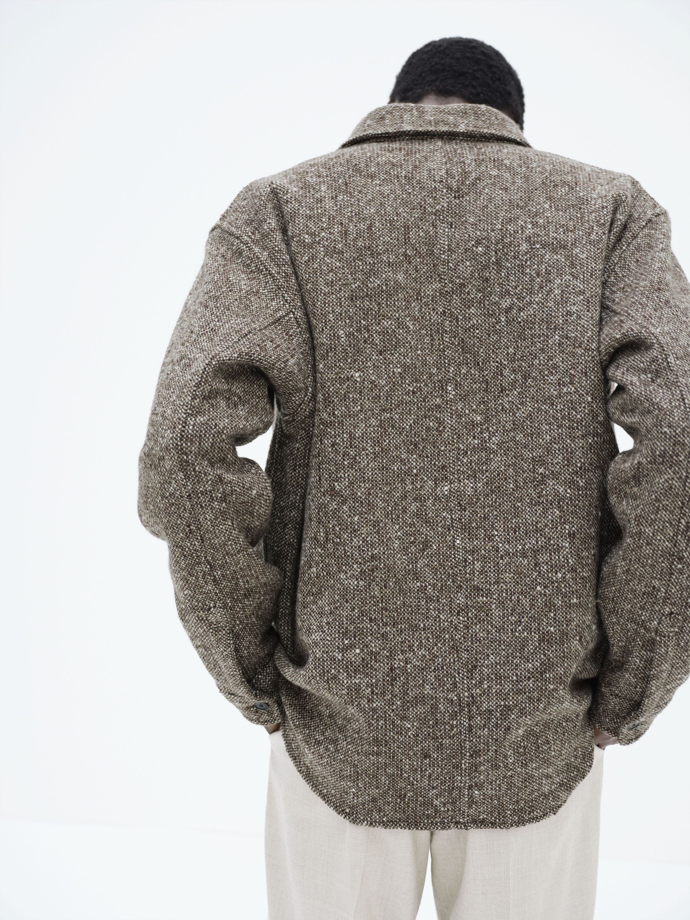 HOMESPUN TWEED SHIRT BLOUSON 詳細画像 MIX BROWN 4