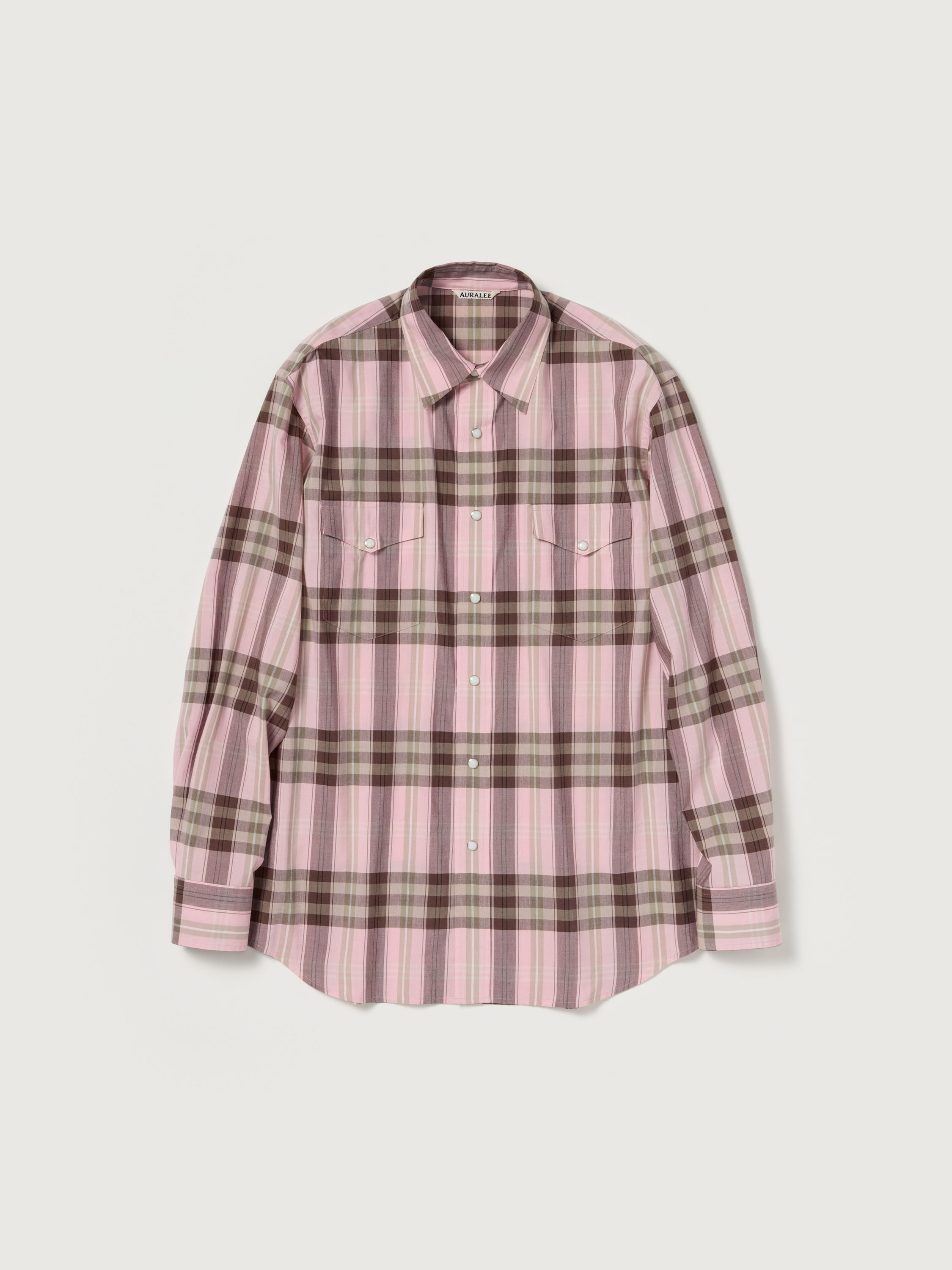 HIGH TWIST COTTON SILK CHECK SHIRT 詳細画像 PINK CHECK 1