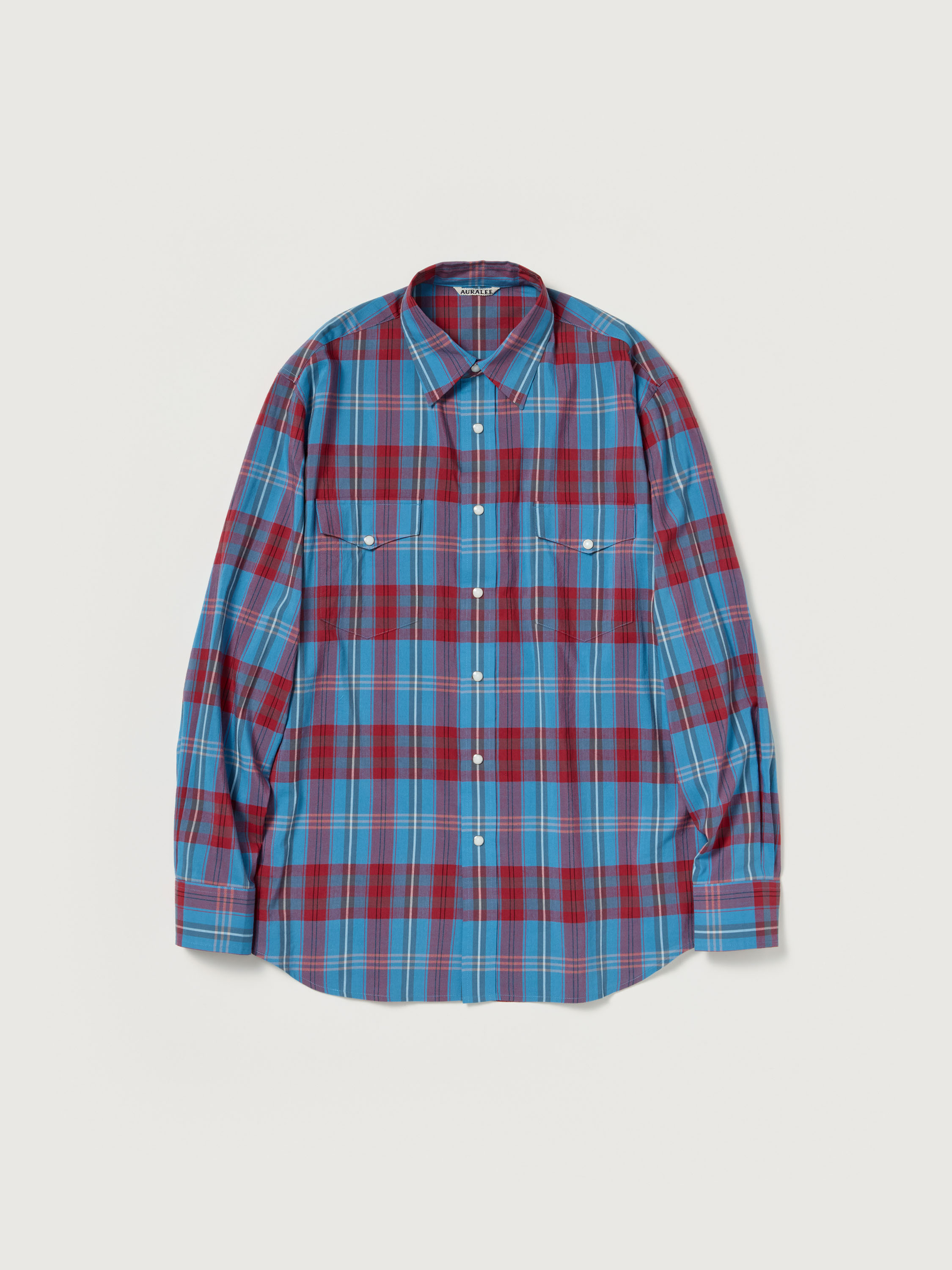 HIGH TWIST COTTON SILK CHECK SHIRT 詳細画像 BLUE CHECK 6