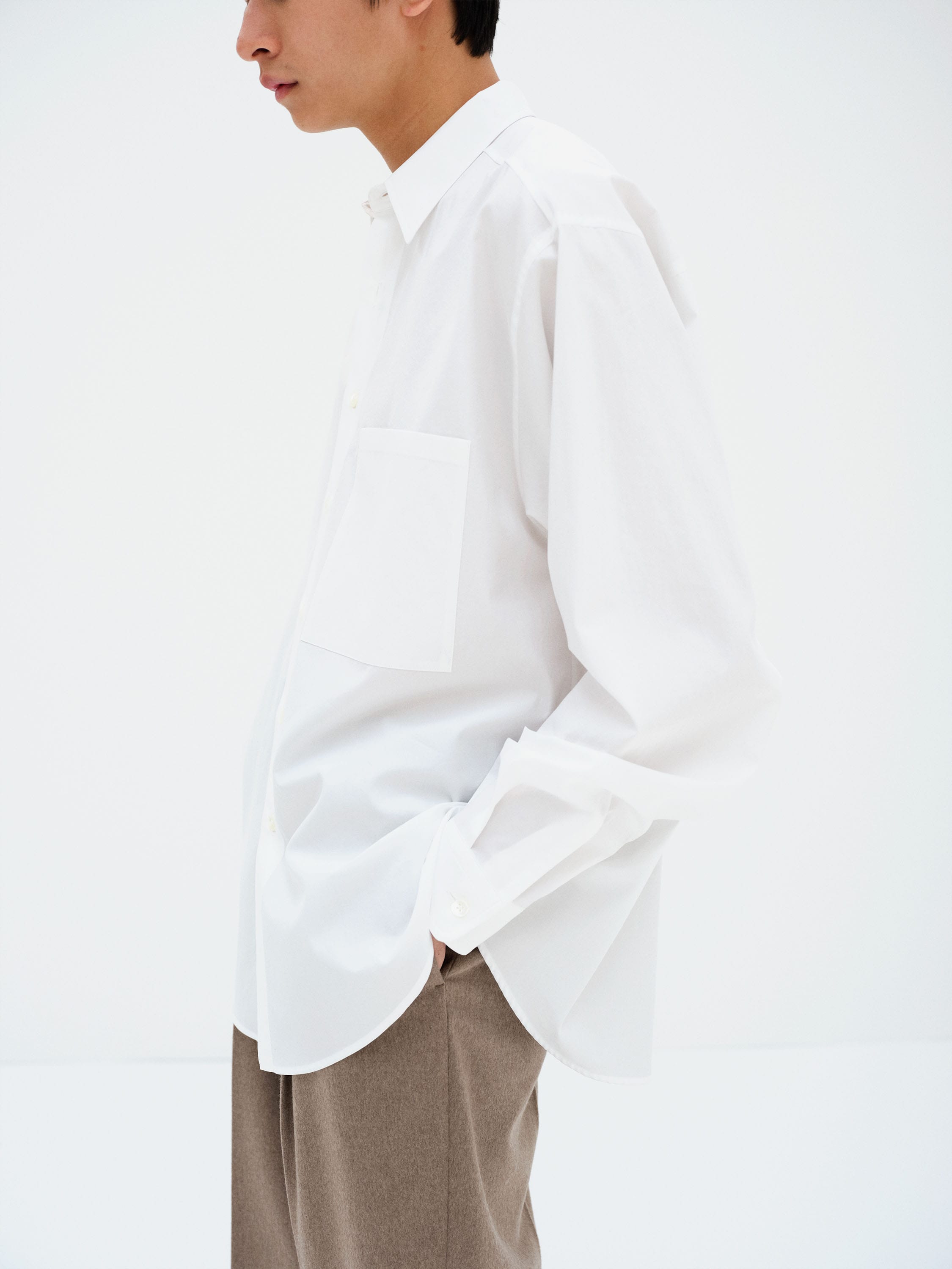 WASHED FINX TWILL BIG SHIRT 詳細画像 WHITE 1