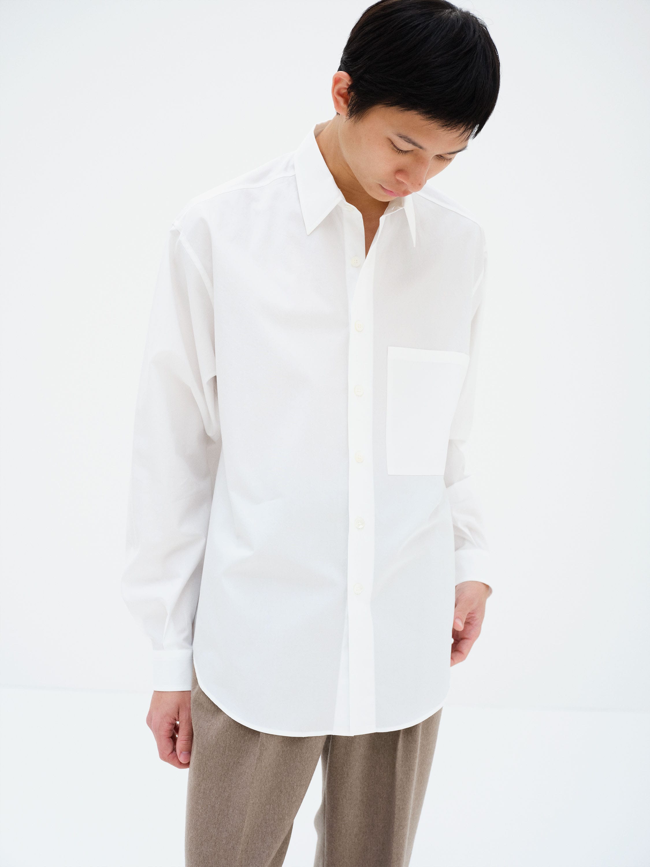 WASHED FINX TWILL BIG SHIRT 詳細画像 WHITE 2