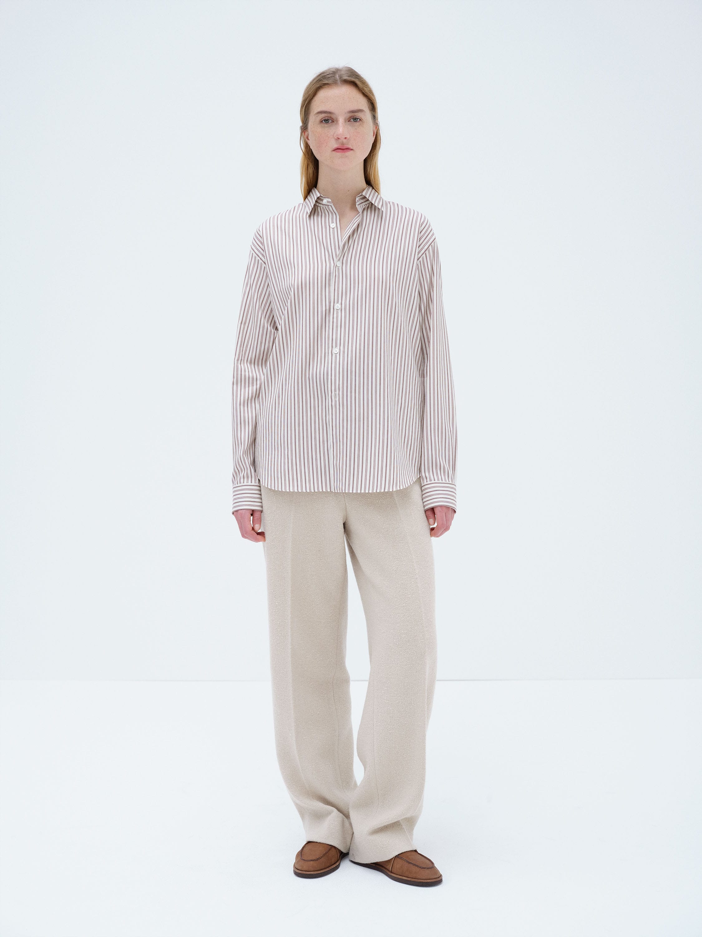 COTTON SILK STRIPE SHIRT 詳細画像 RED BROWN STRIPE 2