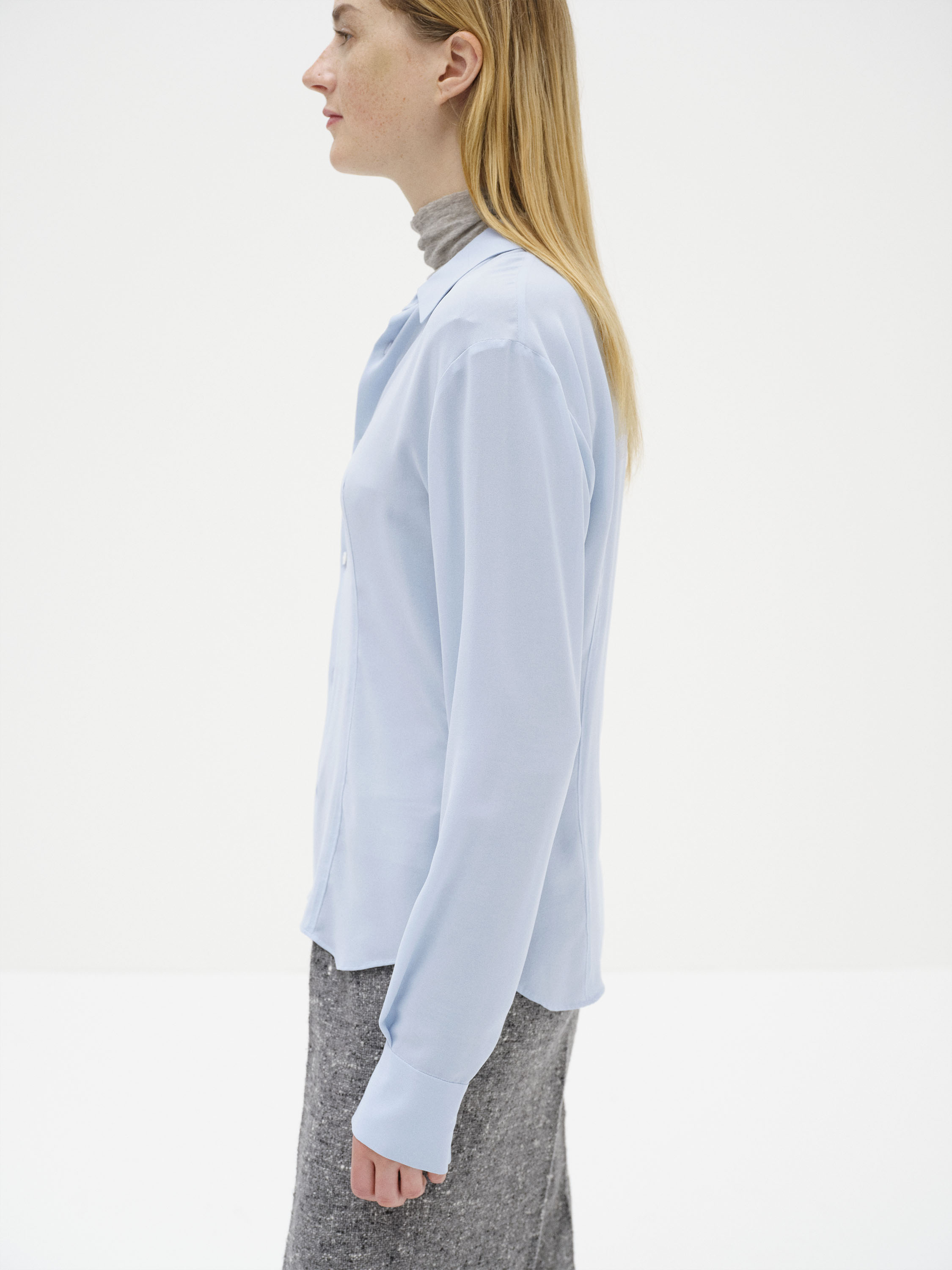 AIRY SILK GEORGETTE SHIRT 詳細画像 LIGHT BLUE 3