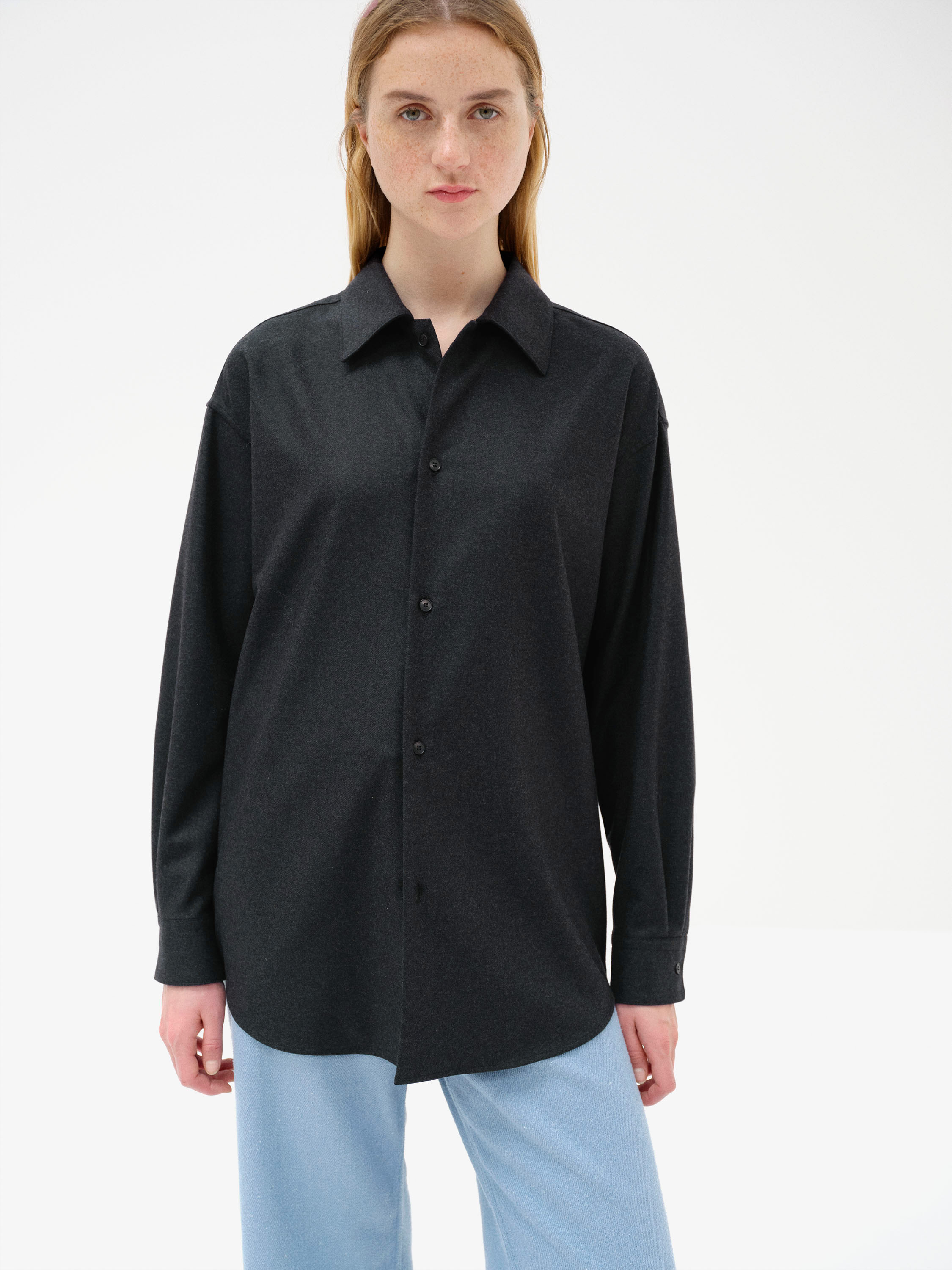 WOOL FULLING FLANNEL SHIRT 詳細画像 TOP CHARCOAL 1
